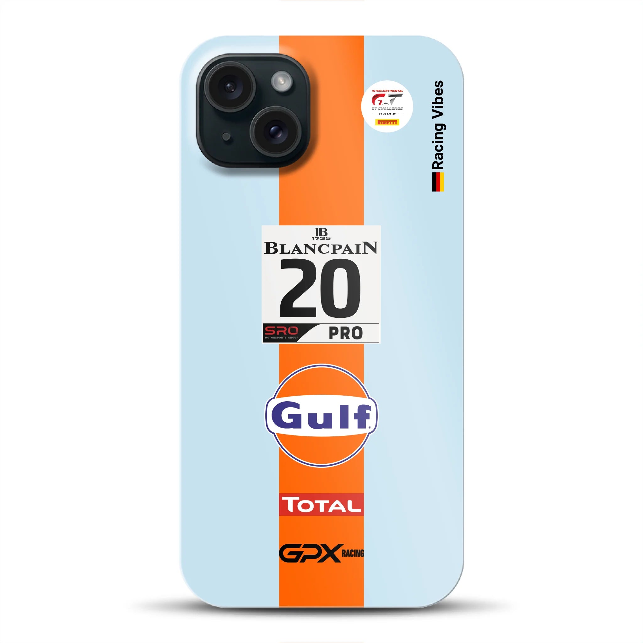 Gulf Porsche GT Livery – Custodia premium personalizzata per iPhone