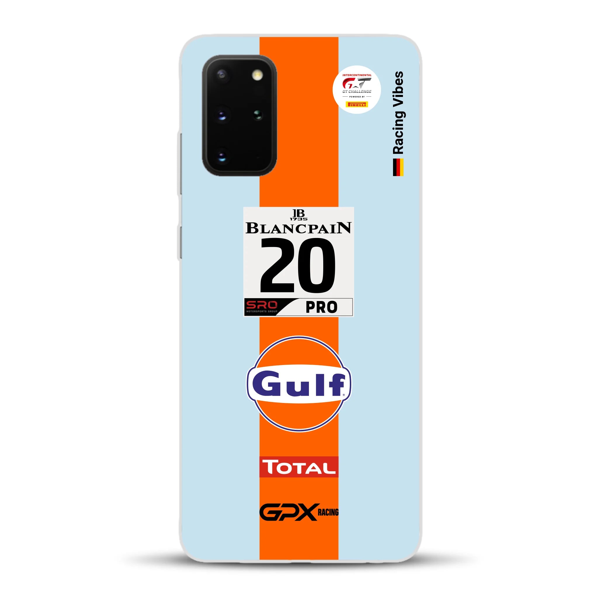 Gulf Porsche GT Livery - Custodia per cellulare personalizzata per Samsung