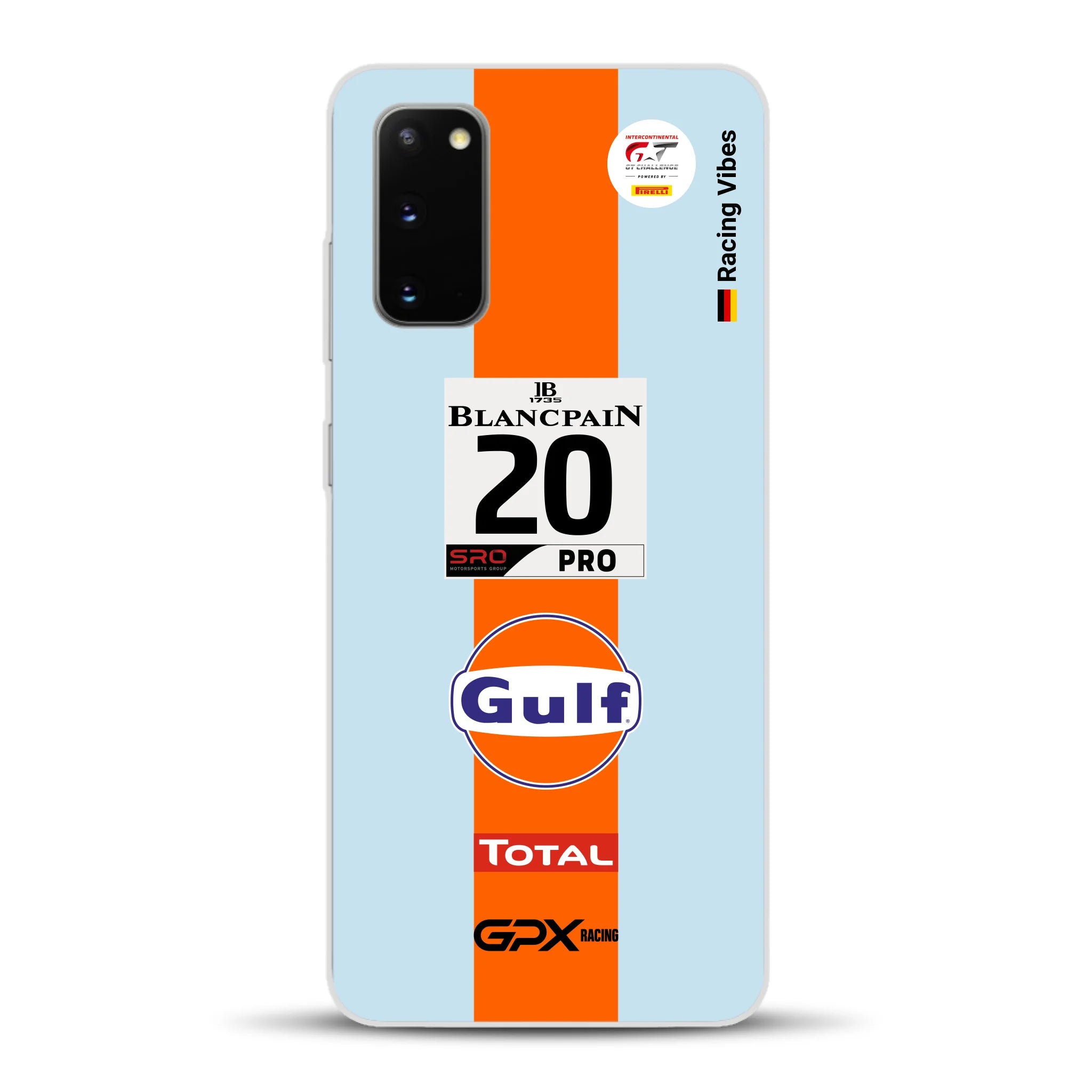 Gulf Porsche GT Livery - Custodia per cellulare personalizzata per Samsung