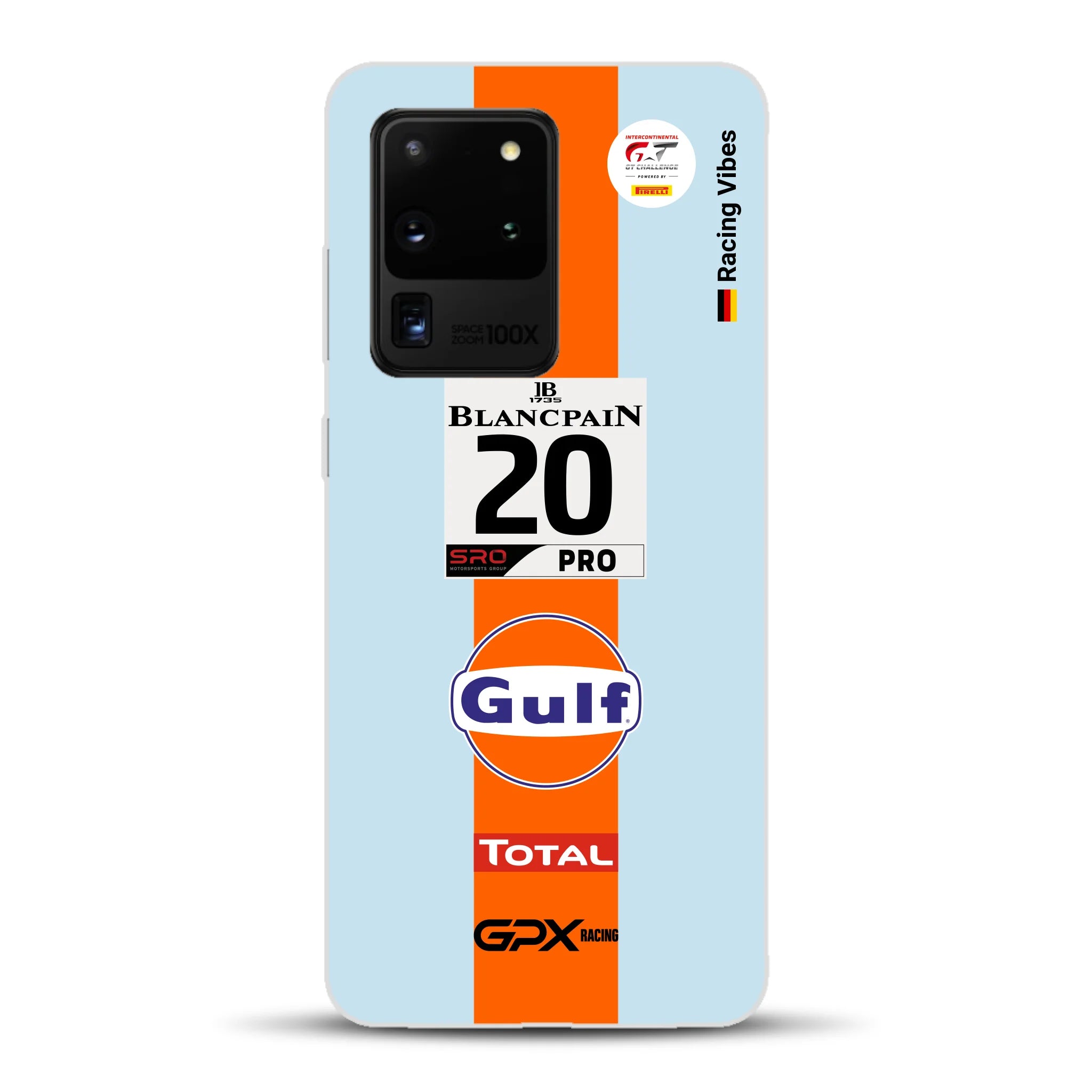 Gulf Porsche GT Livery - Custodia per cellulare personalizzata per Samsung