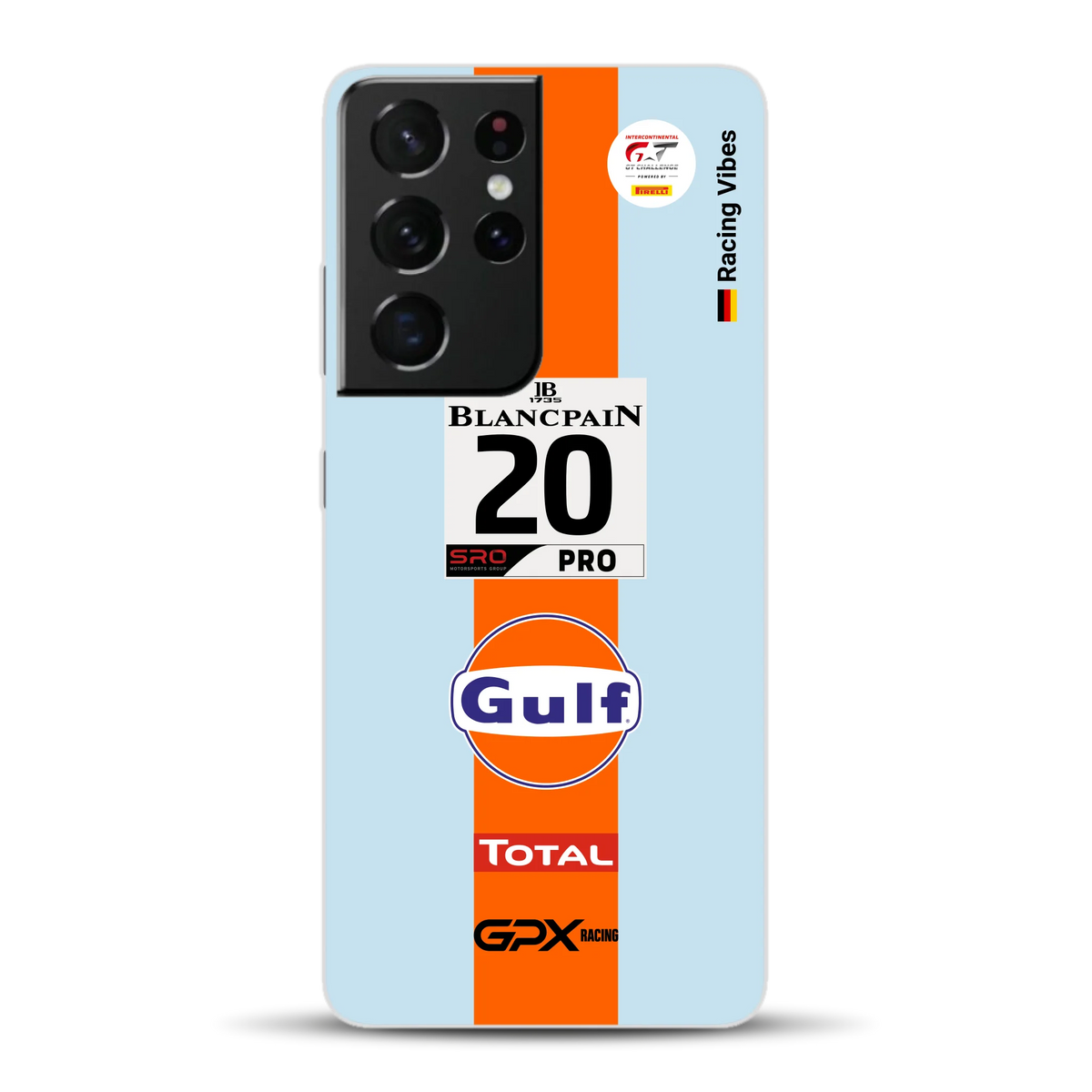 Gulf Porsche GT Livery - Custodia per cellulare personalizzata per Samsung