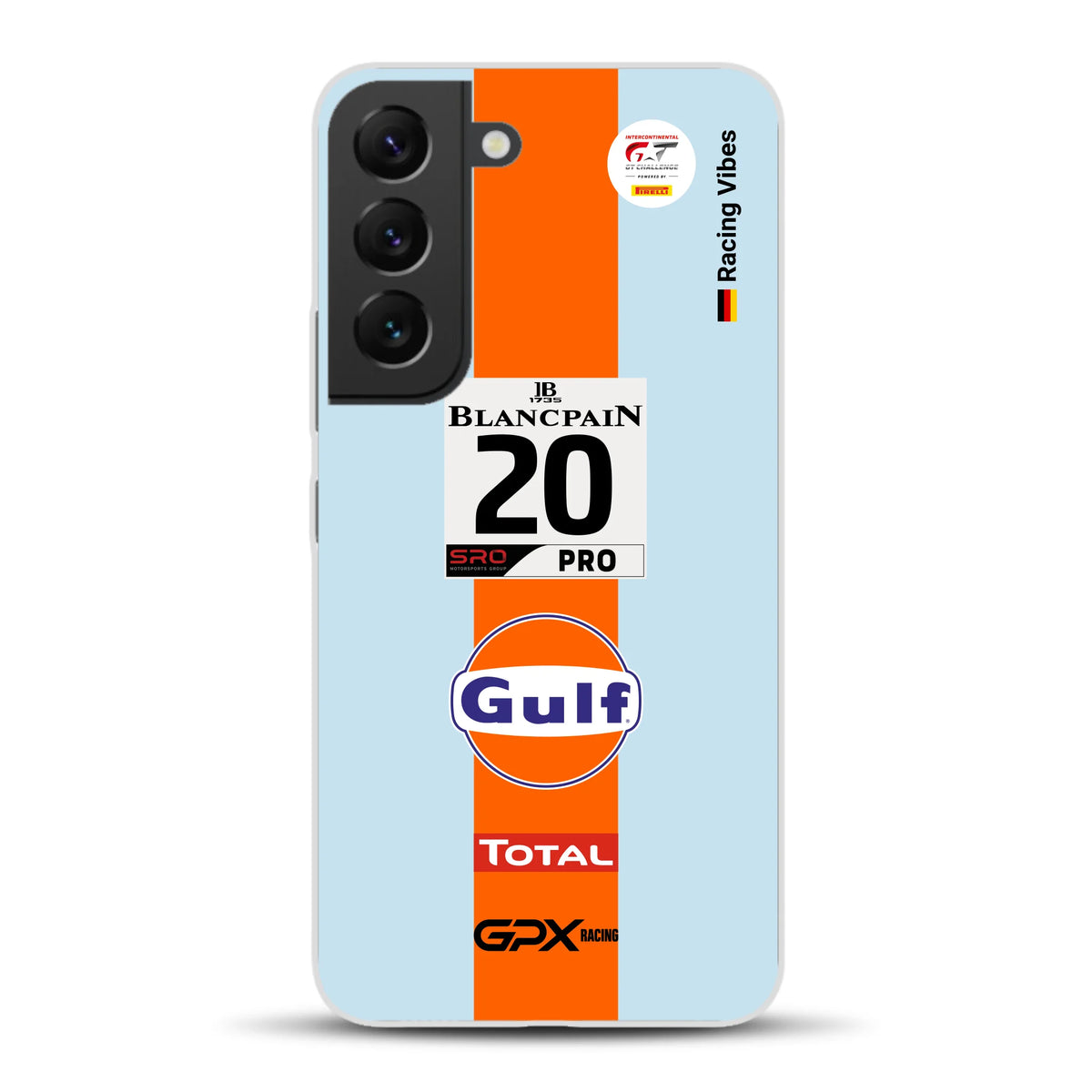 Gulf Porsche GT Livery - Custodia per cellulare personalizzata per Samsung