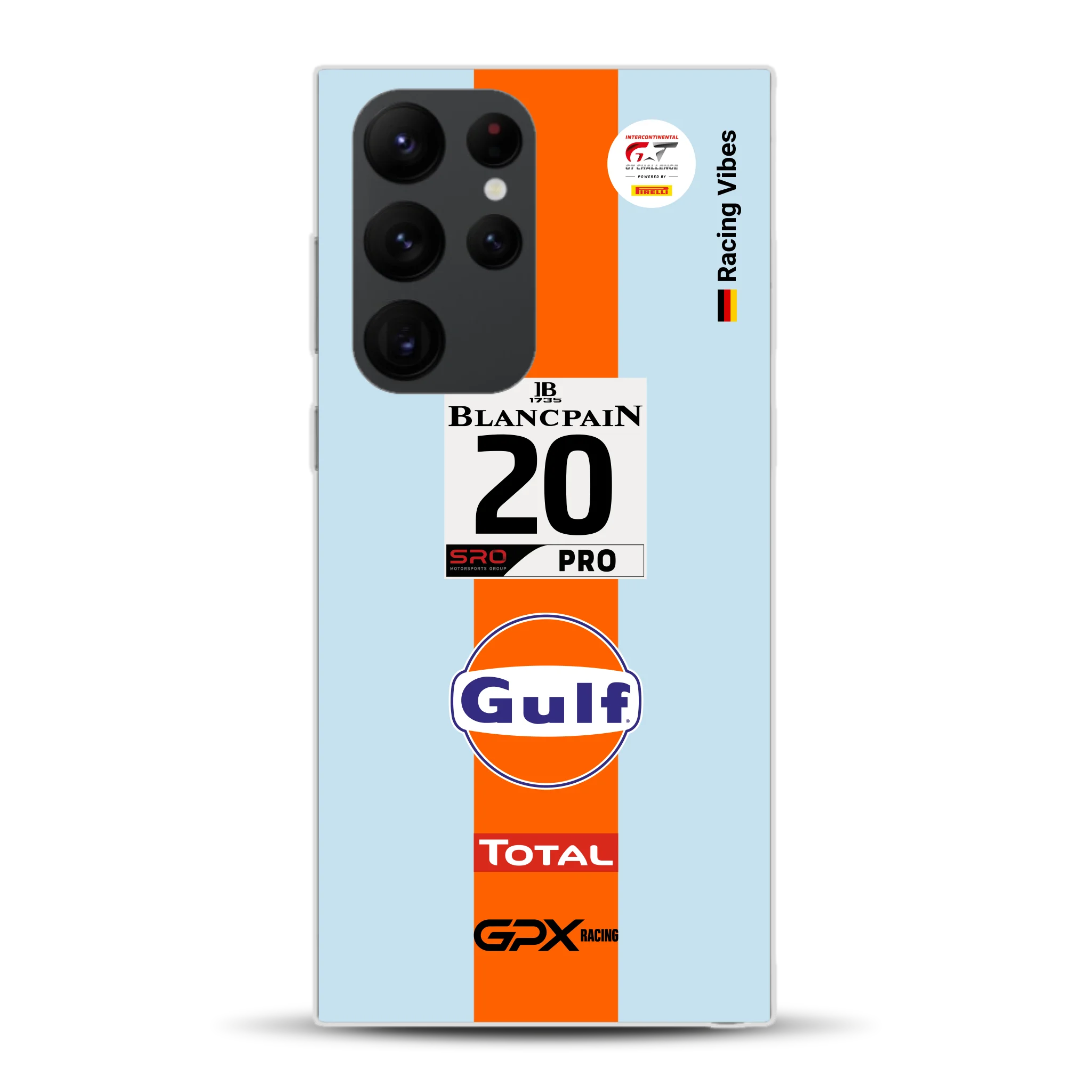 Gulf Porsche GT Livery - Custodia per cellulare personalizzata per Samsung
