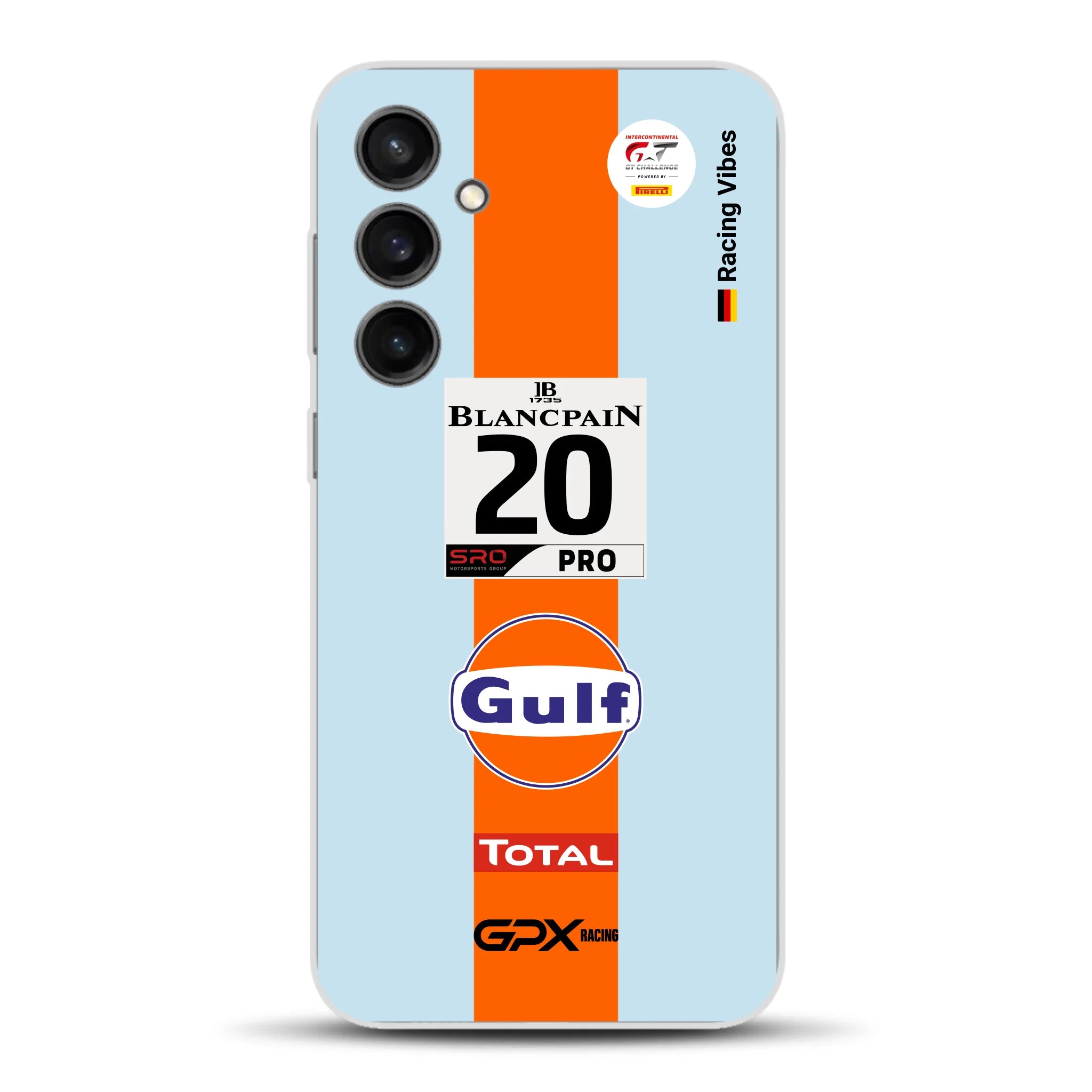 Gulf Porsche GT Livery - Custodia per cellulare personalizzata per Samsung