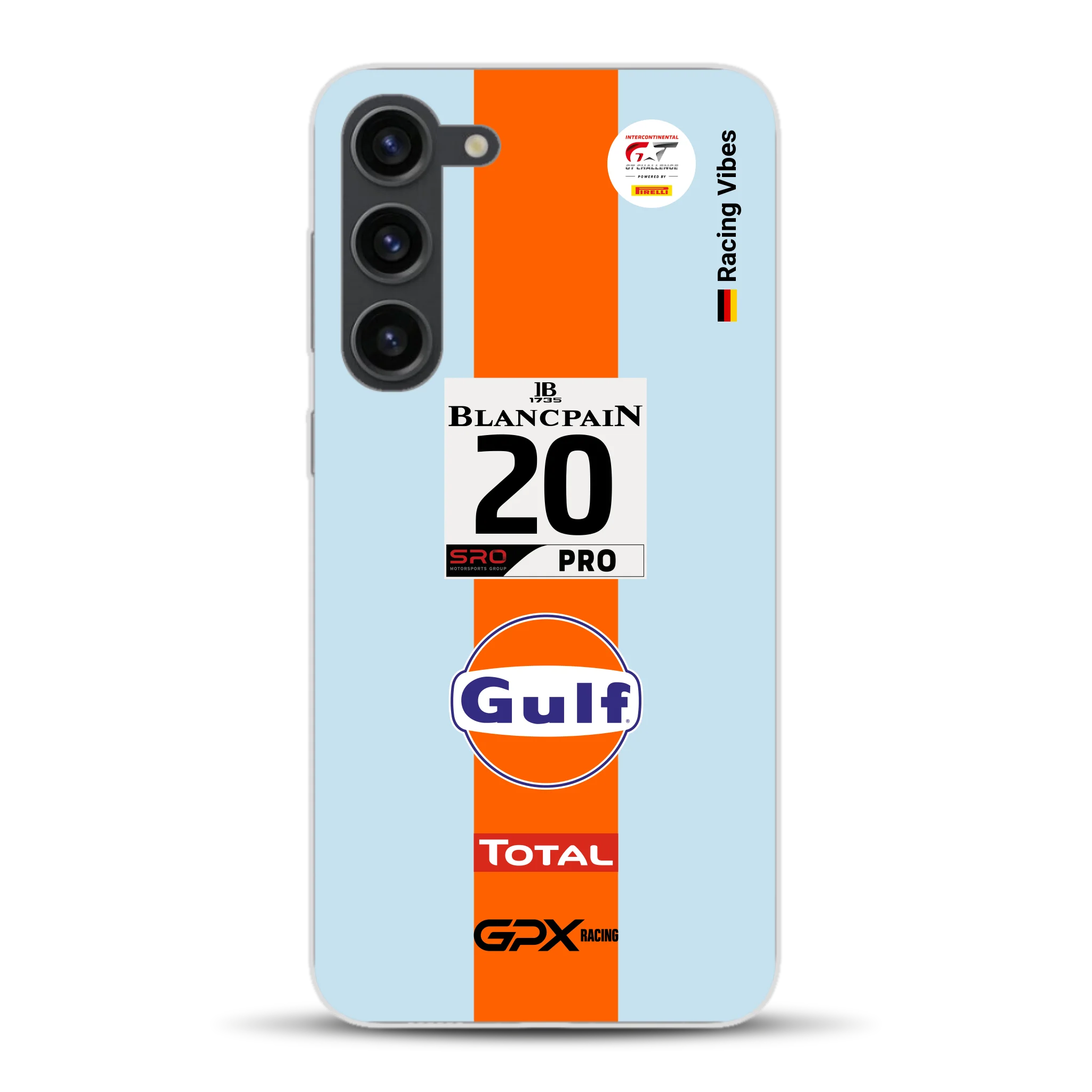 Gulf Porsche GT Livery - Custodia per cellulare personalizzata per Samsung