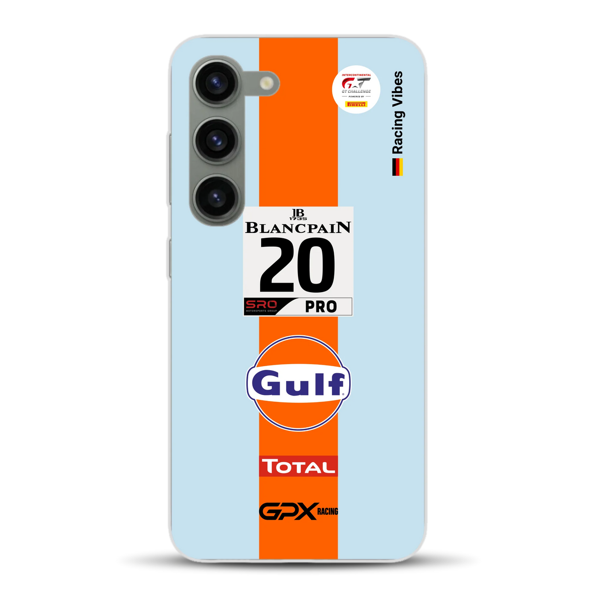 Gulf Porsche GT Livery - Custodia per cellulare personalizzata per Samsung