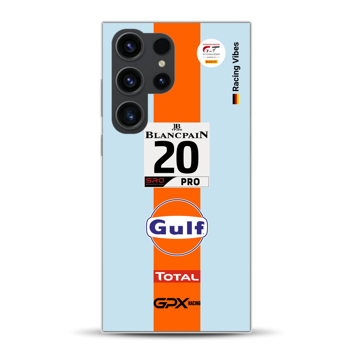 Gulf Porsche GT Livery - Custodia per cellulare personalizzata per Samsung