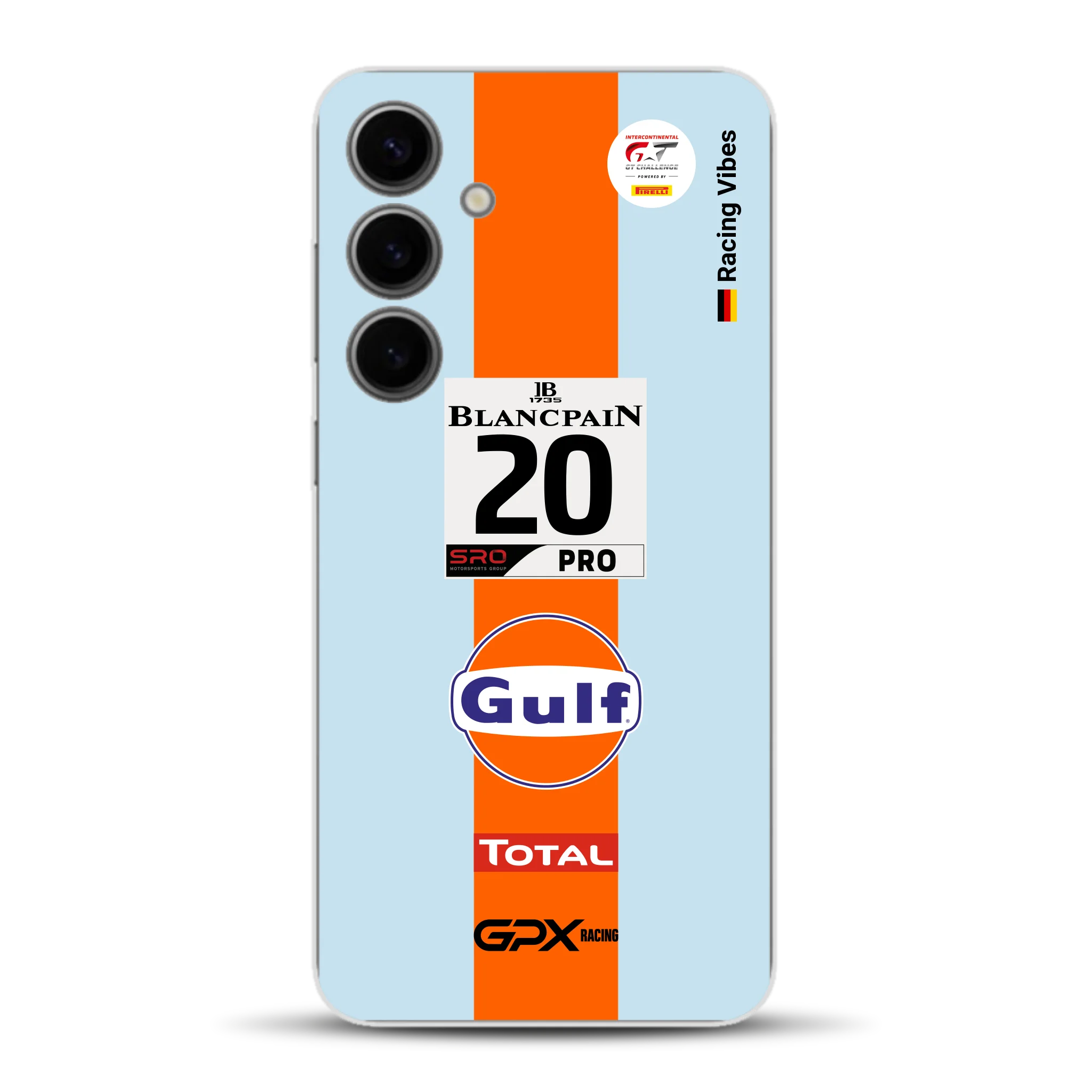 Gulf Porsche GT Livery - Custodia per cellulare personalizzata per Samsung