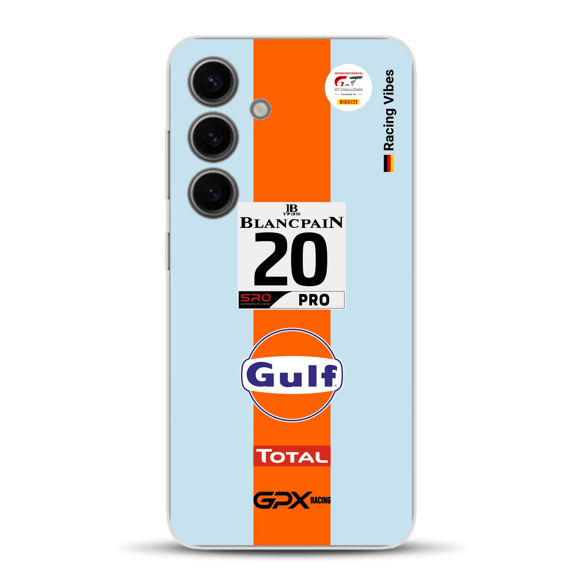 Gulf Porsche GT Livery - Custodia per cellulare personalizzata per Samsung