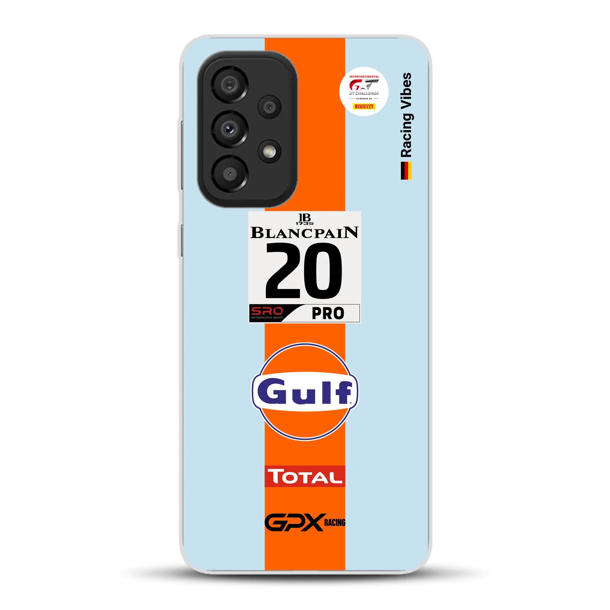 Gulf Porsche GT Livery - Custodia per cellulare personalizzata per Samsung