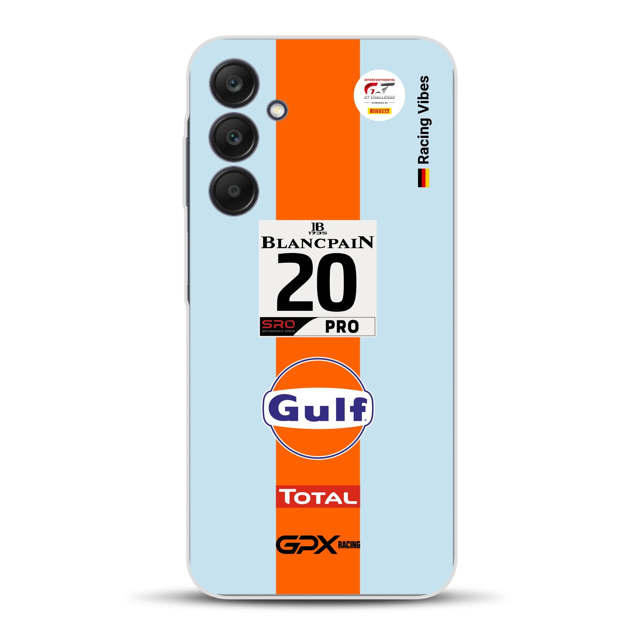 Gulf Porsche GT Livery - Custodia per cellulare personalizzata per Samsung