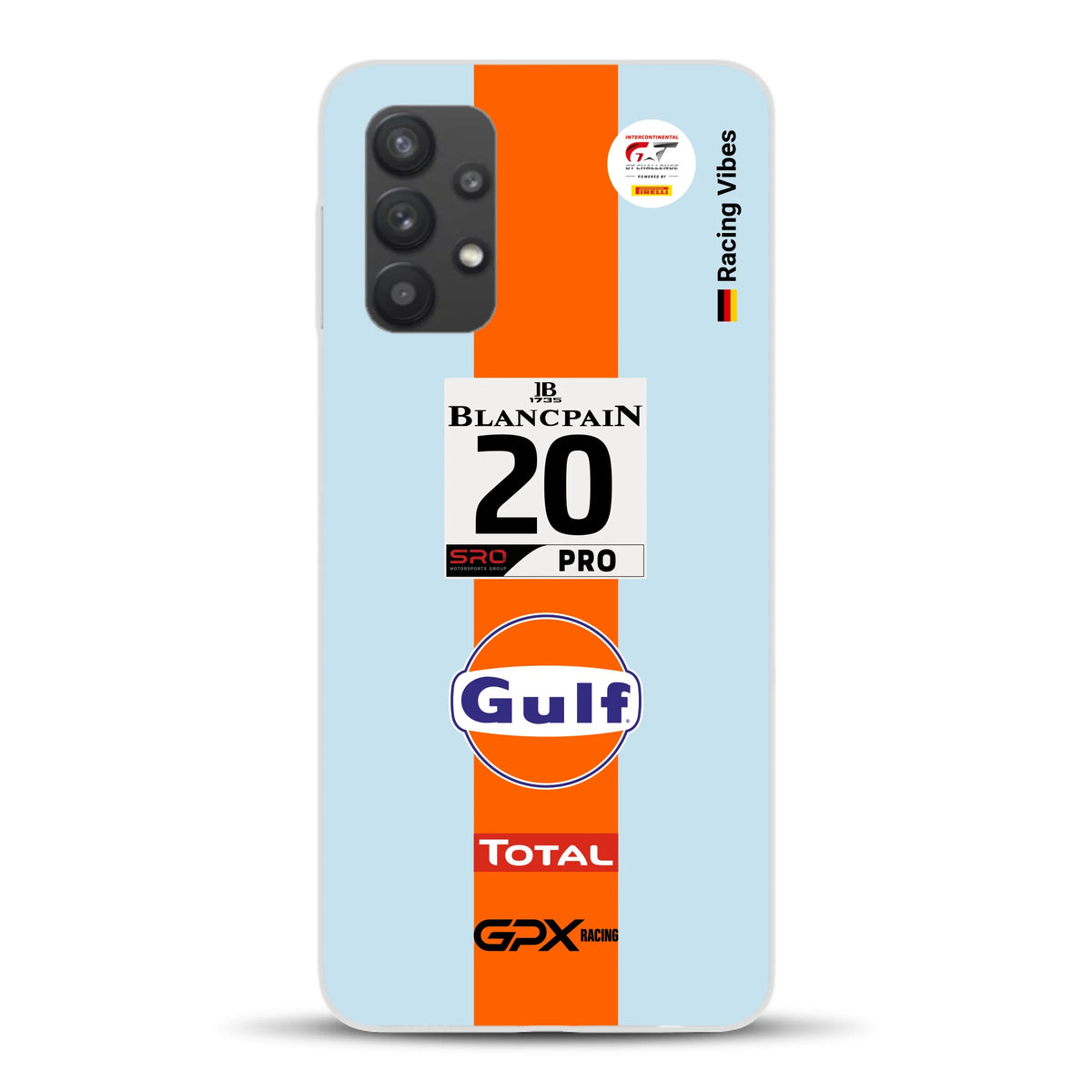 Gulf Porsche GT Livery - Custodia per cellulare personalizzata per Samsung