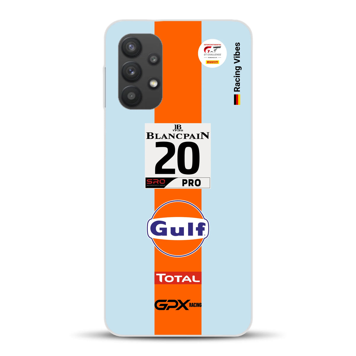 Gulf Porsche GT Livery - Custodia per cellulare personalizzata per Samsung