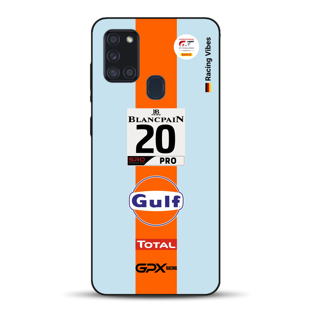 Gulf Porsche GT Livery - Custodia per cellulare personalizzata per Samsung