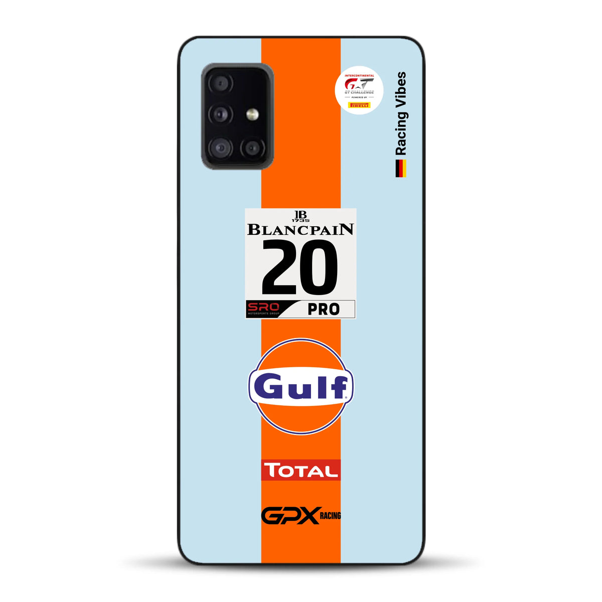 Gulf Porsche GT Livery - Custodia per cellulare personalizzata per Samsung