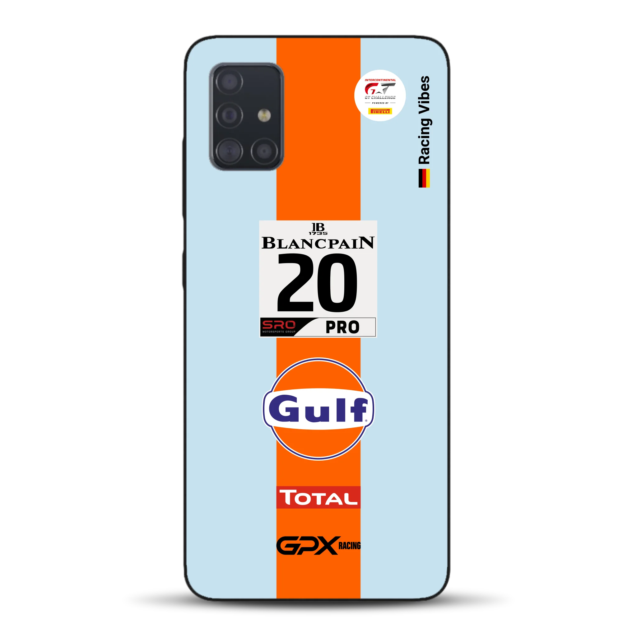 Gulf Porsche GT Livery - Custodia per cellulare personalizzata per Samsung