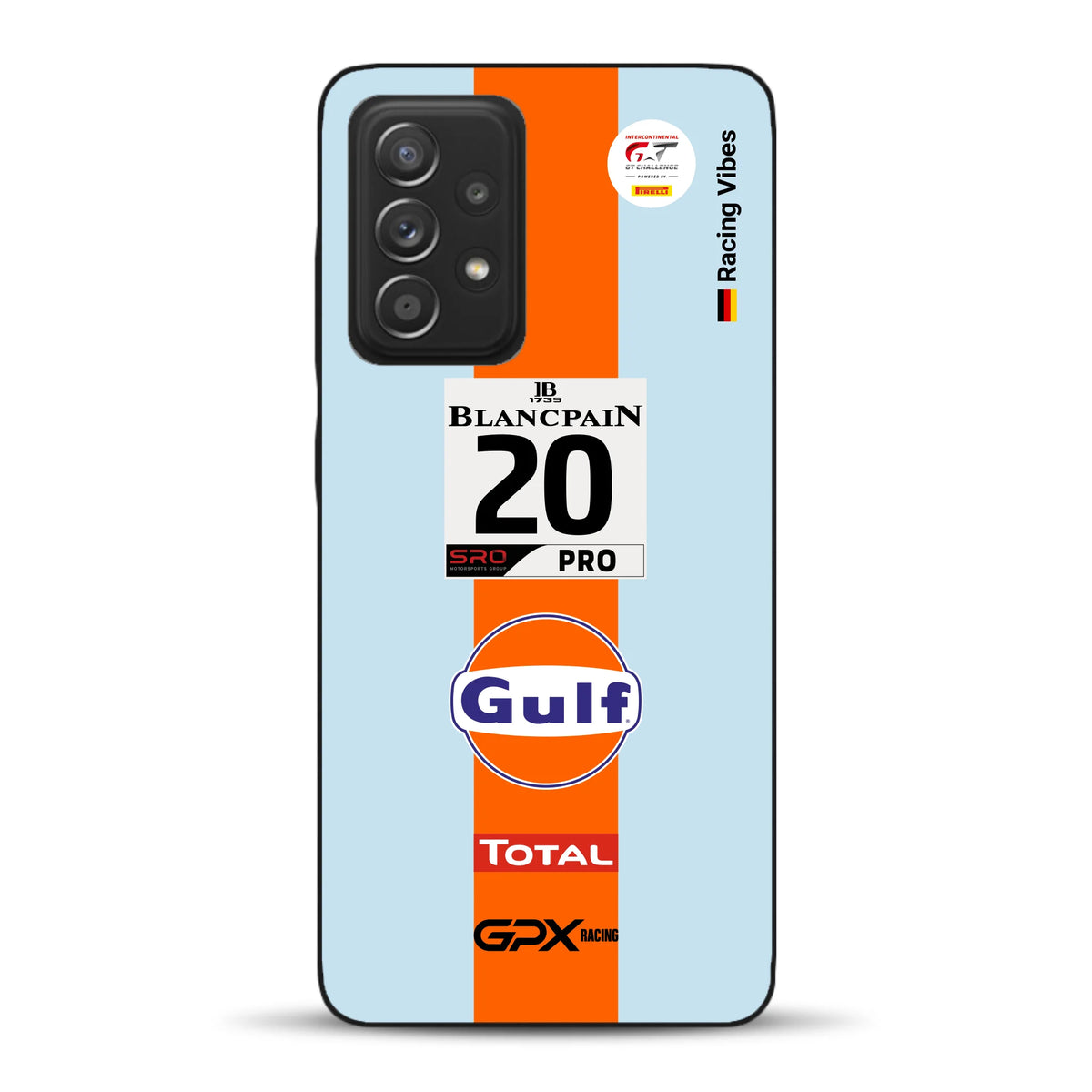 Gulf Porsche GT Livery - Custodia per cellulare personalizzata per Samsung