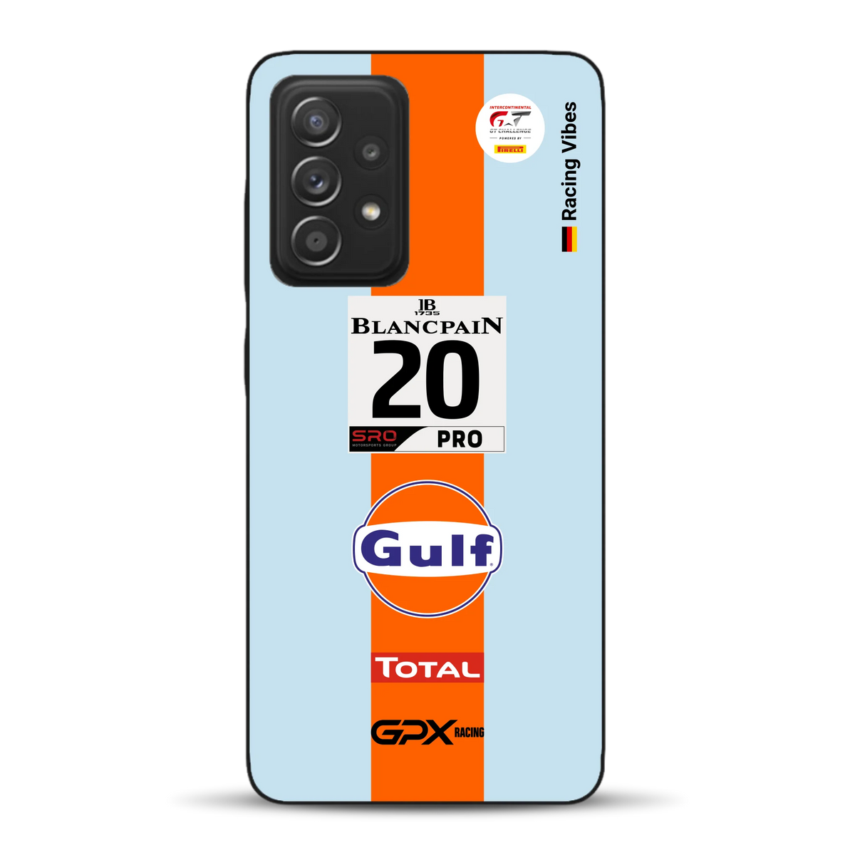 Gulf Porsche GT Livery - Custodia per cellulare personalizzata per Samsung