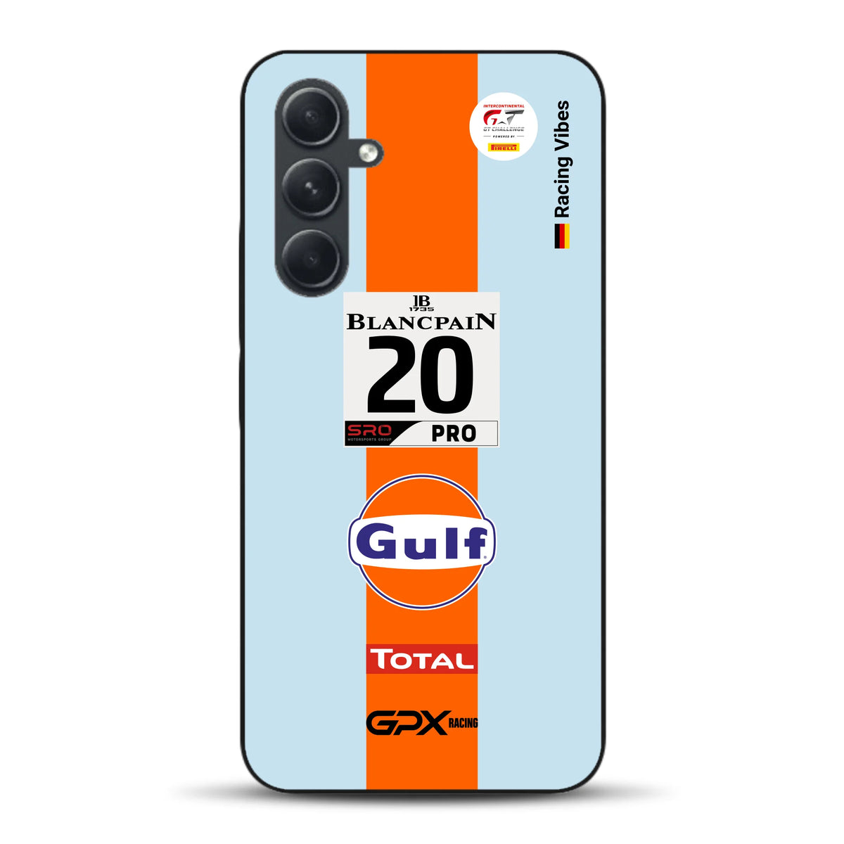 Gulf Porsche GT Livery - Custodia per cellulare personalizzata per Samsung