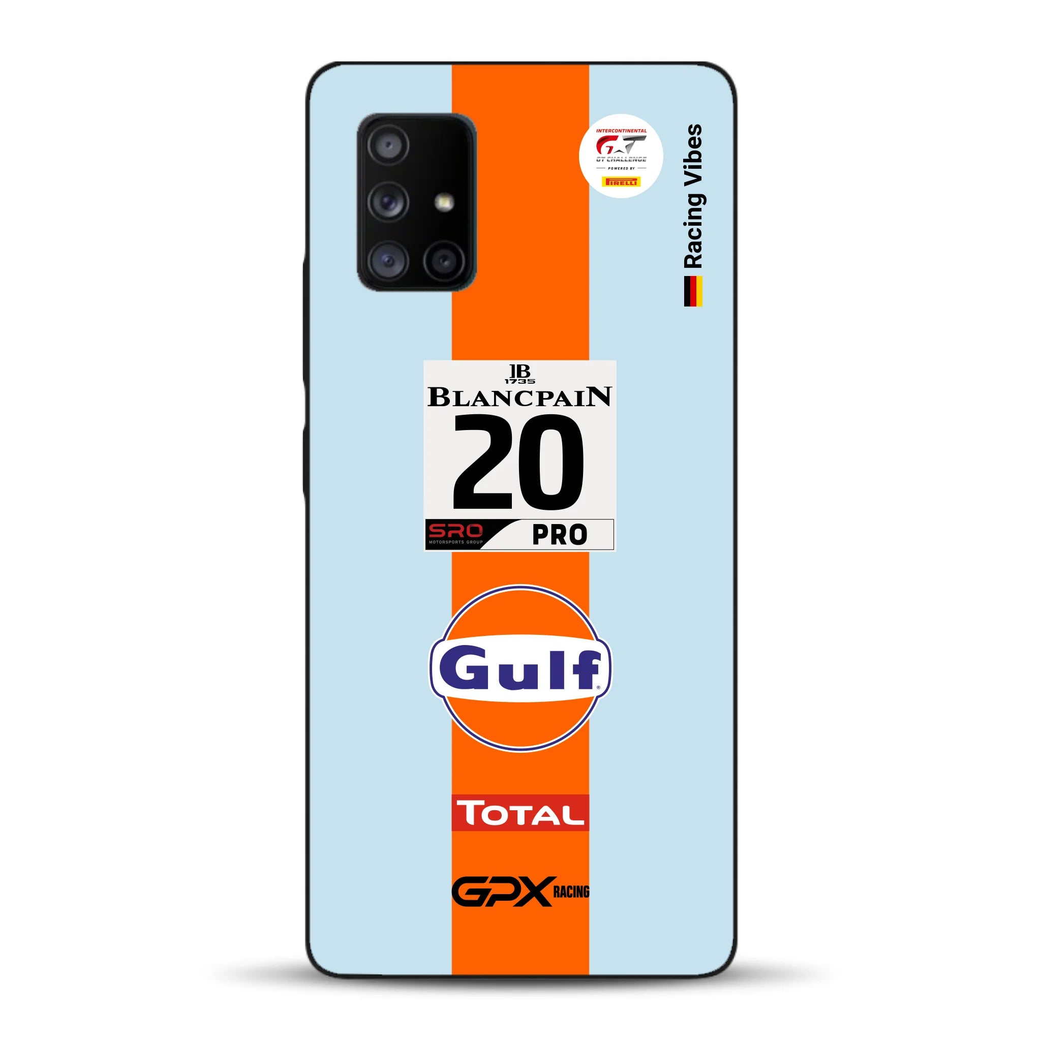 Gulf Porsche GT Livery - Custodia per cellulare personalizzata per Samsung
