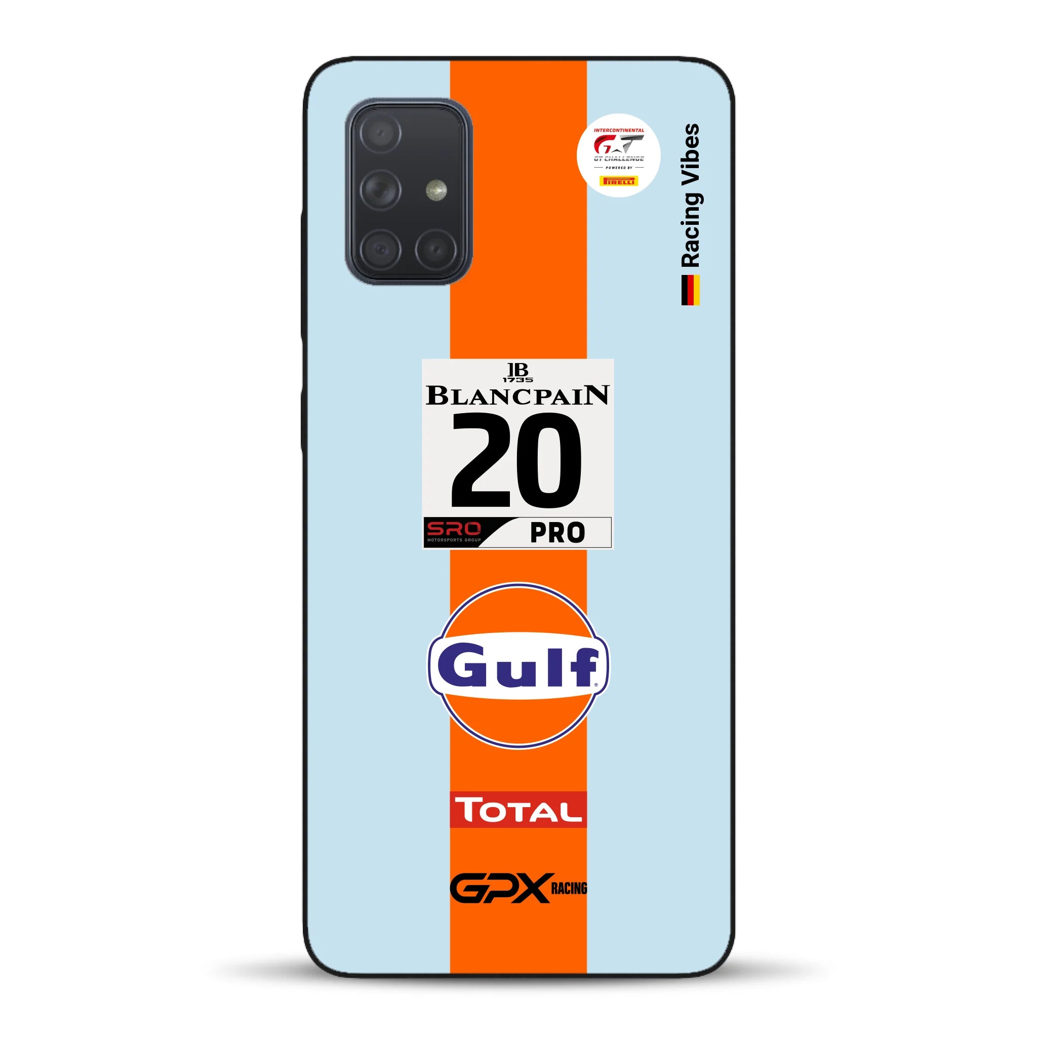 Gulf Porsche GT Livery - Custodia per cellulare personalizzata per Samsung