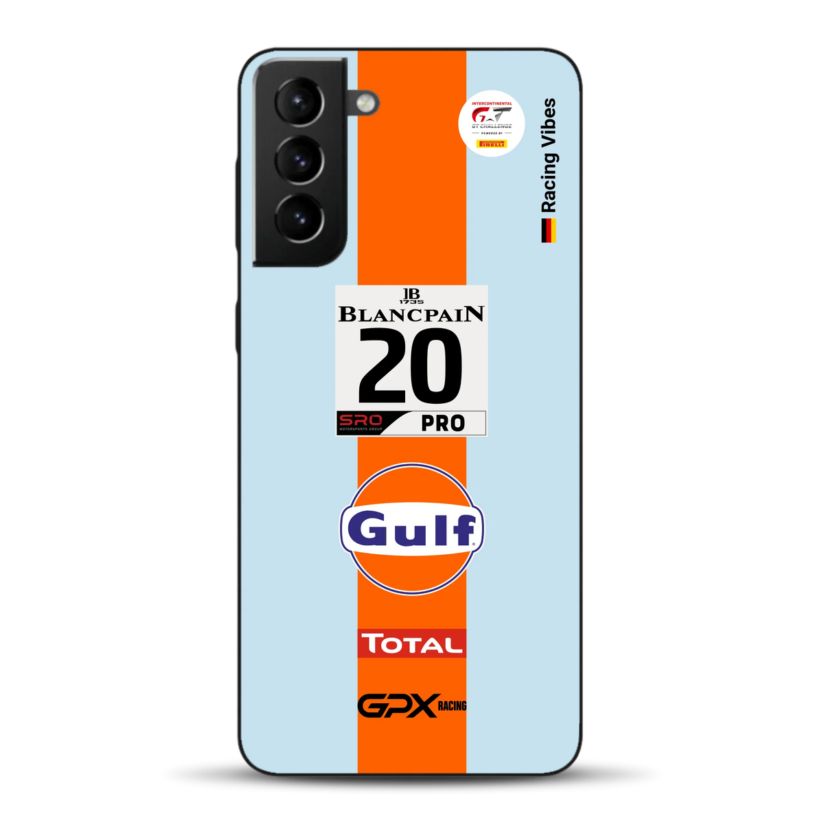 Gulf Porsche GT Livery - Custodia per cellulare personalizzata per Samsung