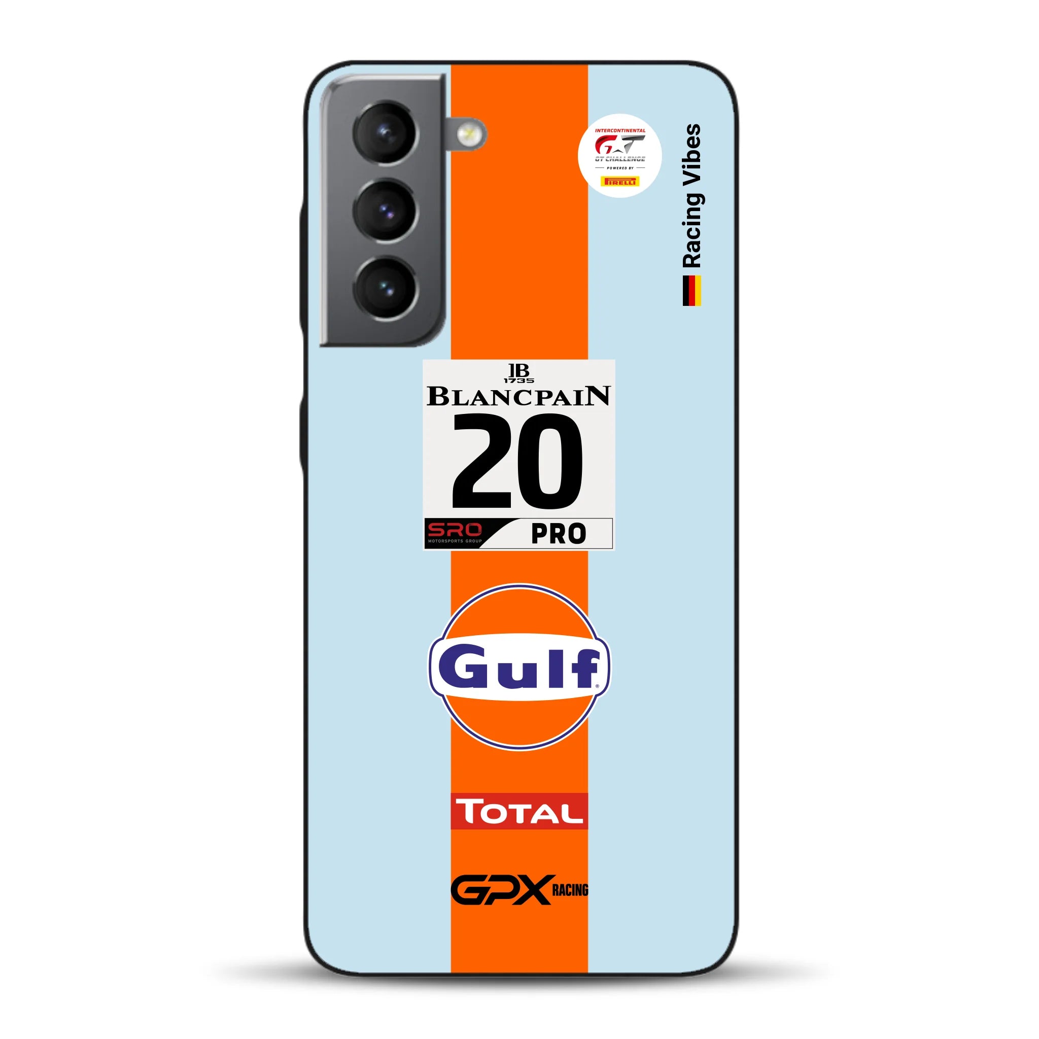 Gulf Porsche GT Livery - Custodia per cellulare personalizzata per Samsung