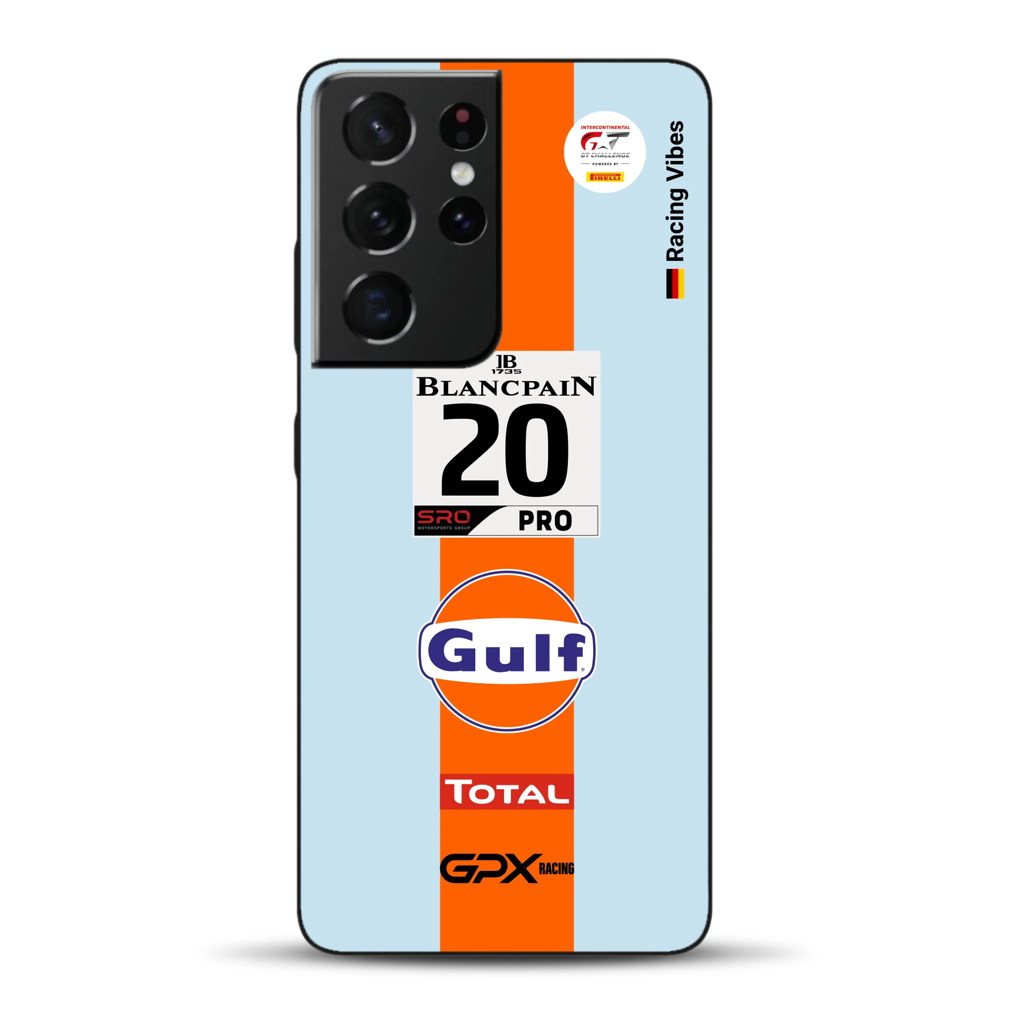 Gulf Porsche GT Livery - Custodia per cellulare personalizzata per Samsung
