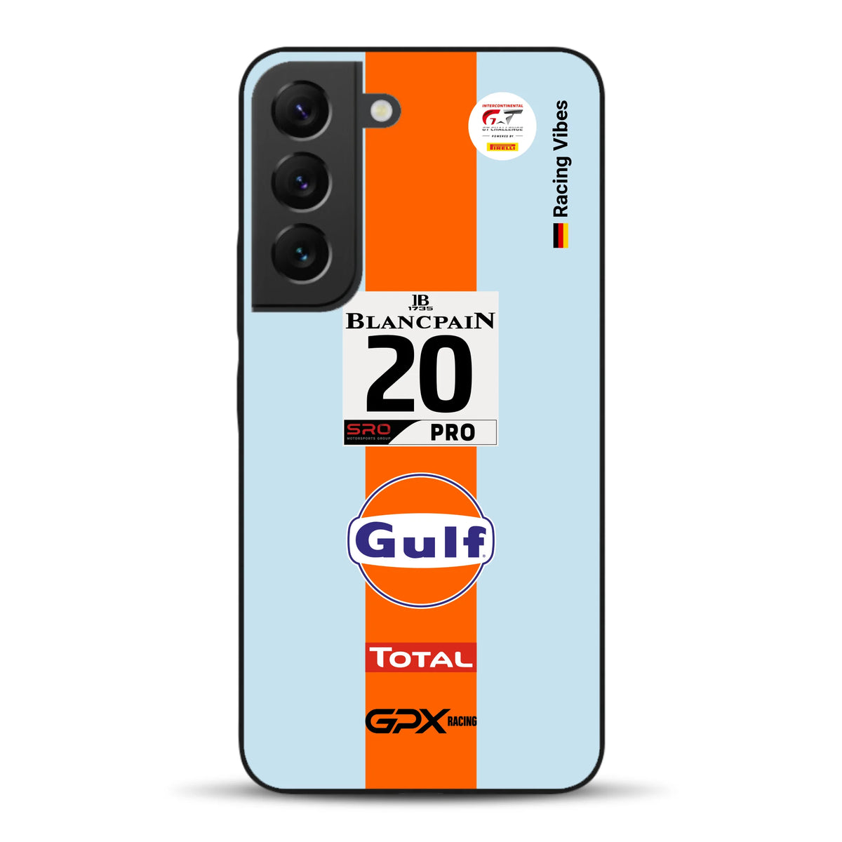 Gulf Porsche GT Livery - Custodia per cellulare personalizzata per Samsung
