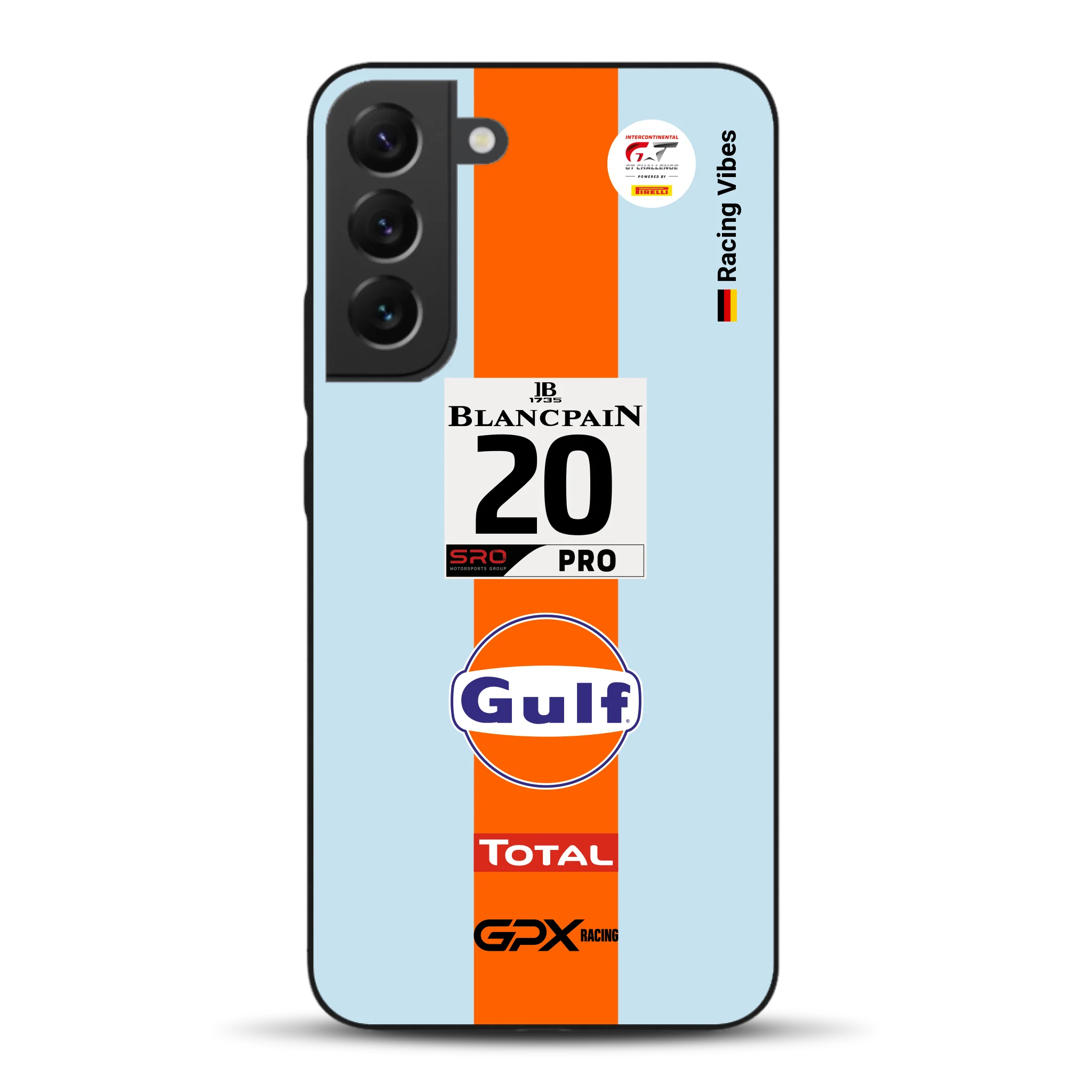 Gulf Porsche GT Livery - Custodia per cellulare personalizzata per Samsung
