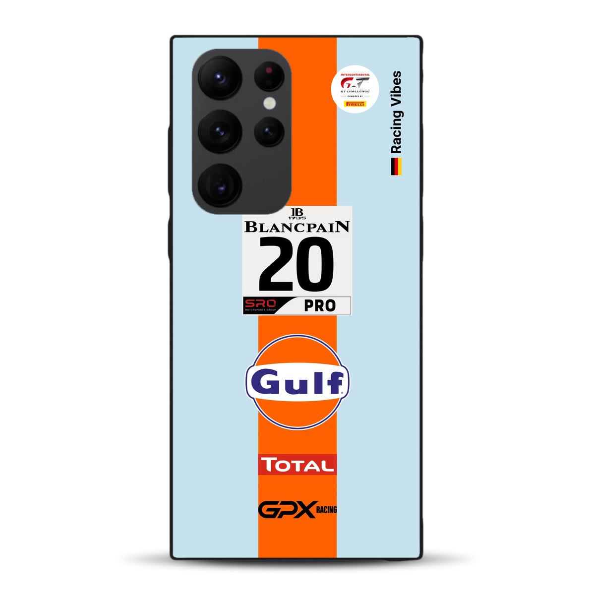 Gulf Porsche GT Livery - Custodia per cellulare personalizzata per Samsung