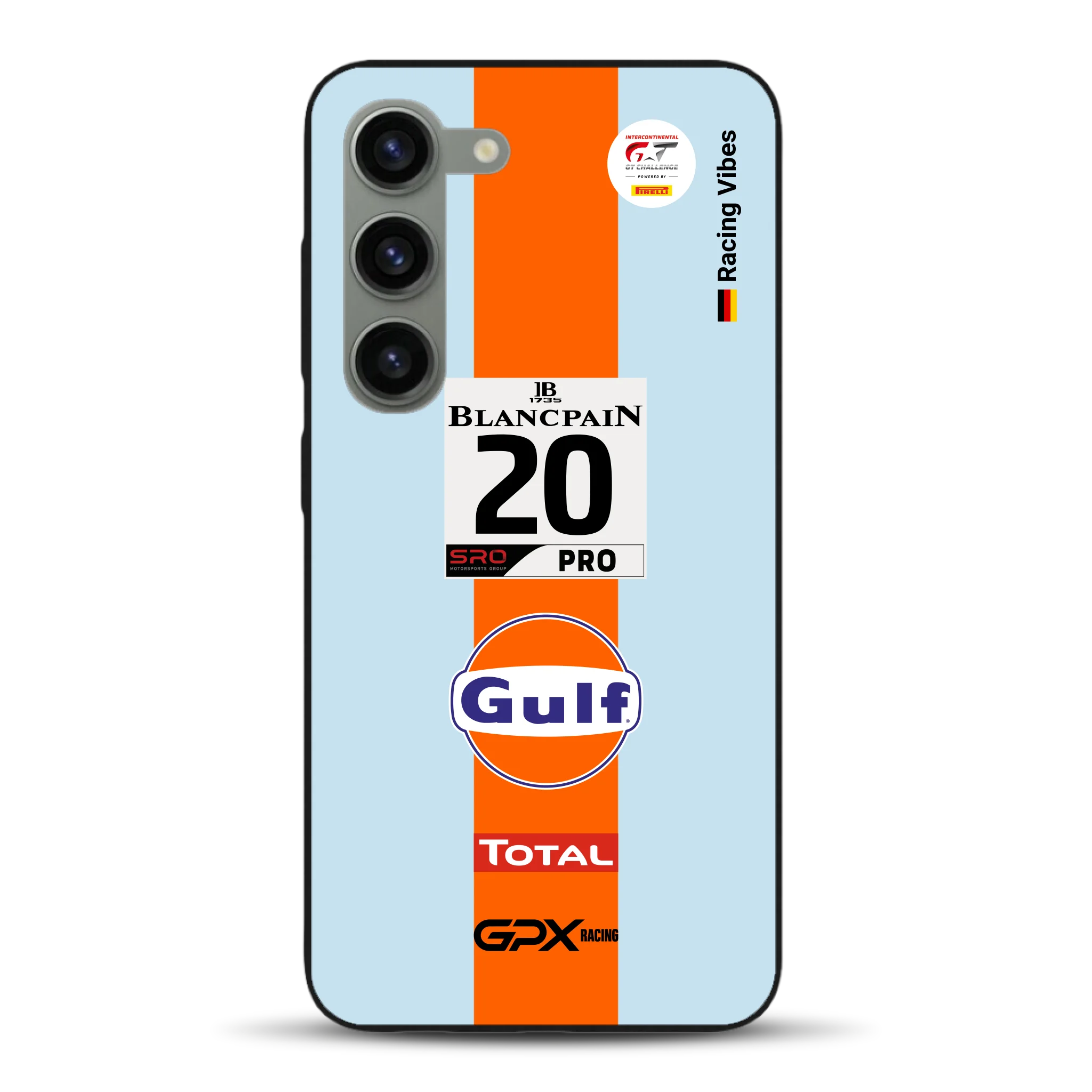 Gulf Porsche GT Livery - Custodia per cellulare personalizzata per Samsung