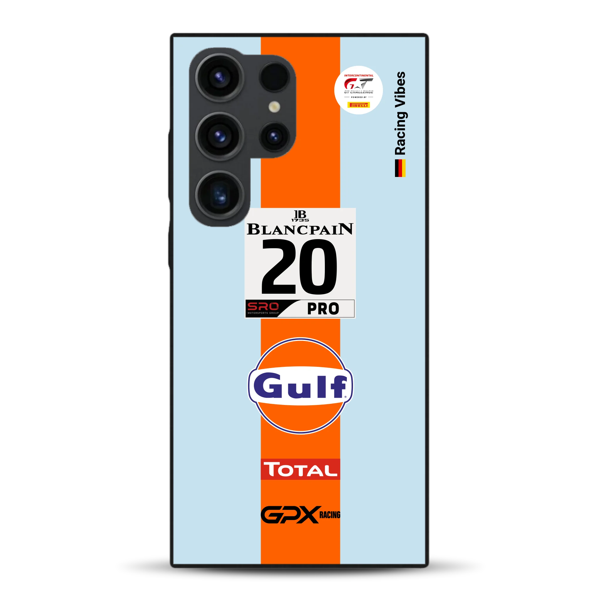 Gulf Porsche GT Livery - Custodia per cellulare personalizzata per Samsung