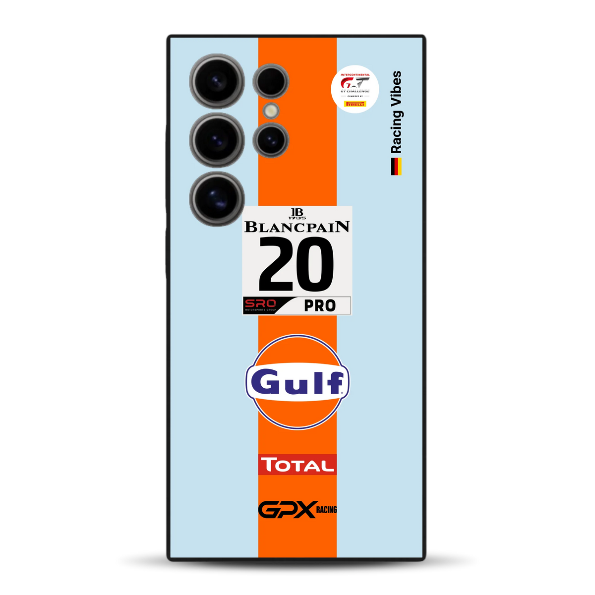 Gulf Porsche GT Livery - Custodia per cellulare personalizzata per Samsung