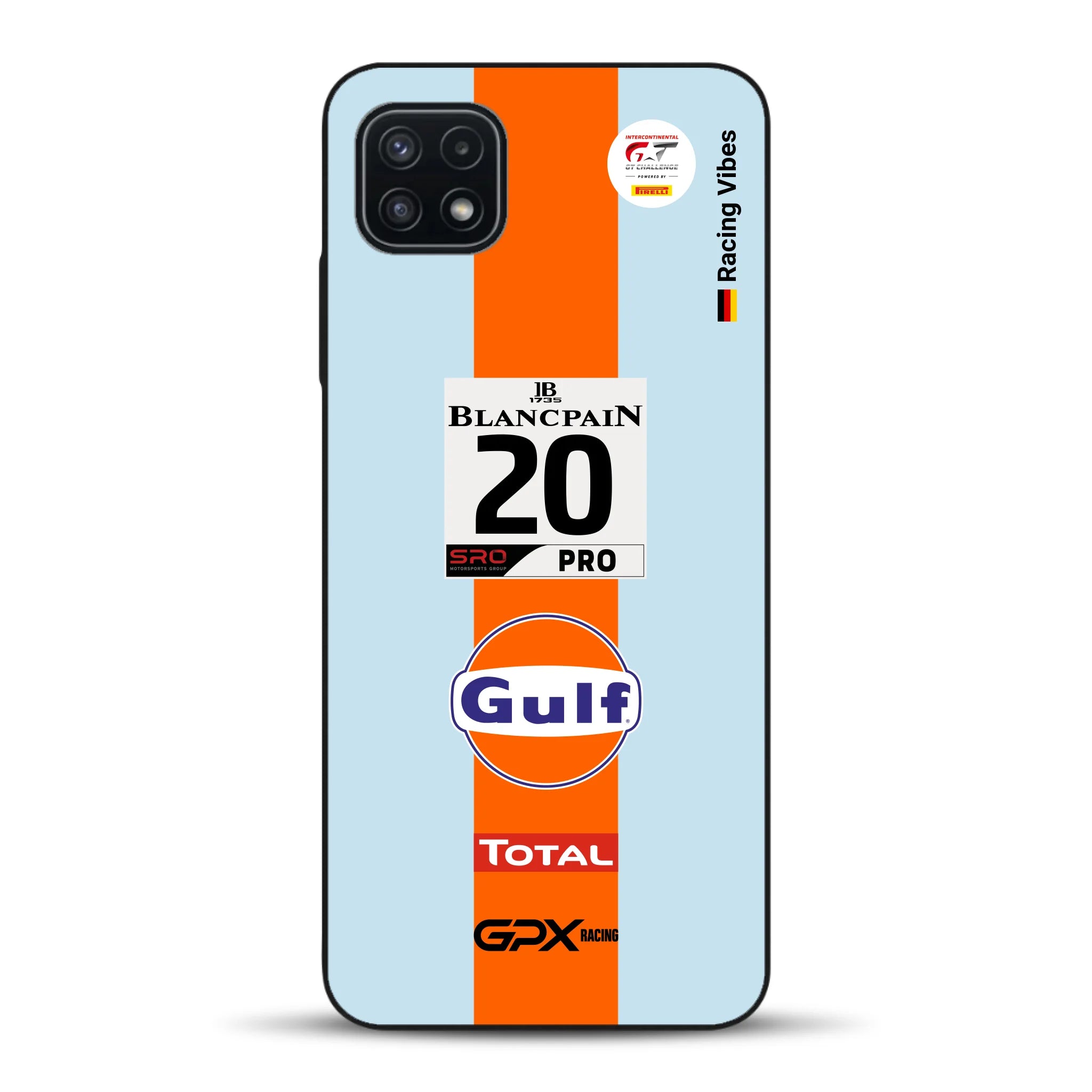 Gulf Porsche GT Livery - Custodia per cellulare personalizzata per Samsung