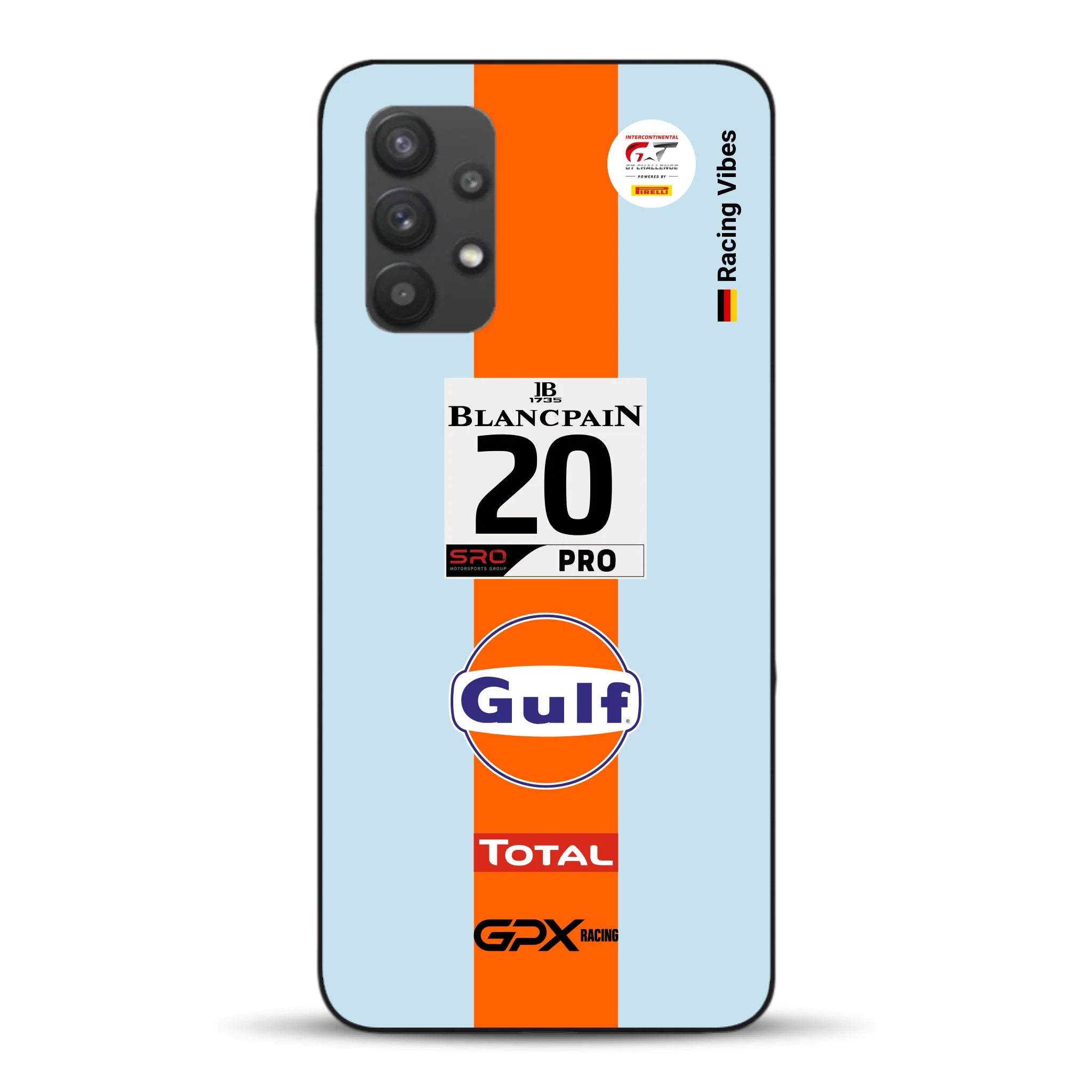 Gulf Porsche GT Livery - Custodia per cellulare personalizzata per Samsung