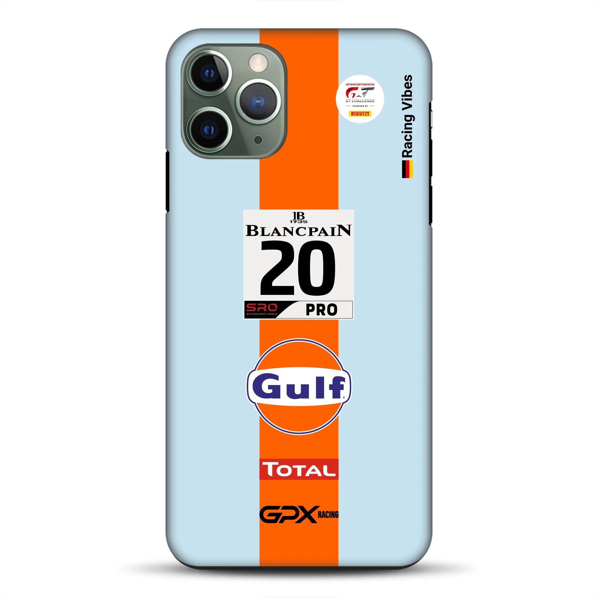 Gulf Porsche GT Livery – Custodia premium personalizzata per iPhone