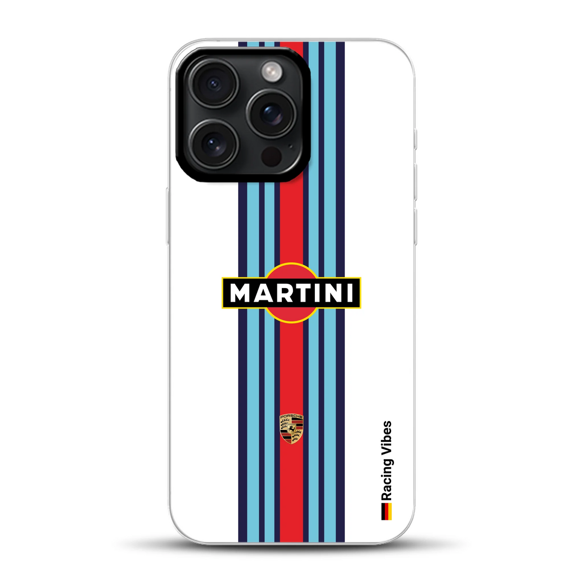 Martini Porsche Livery #1 - Cover ibrida personalizzata con MagSafe