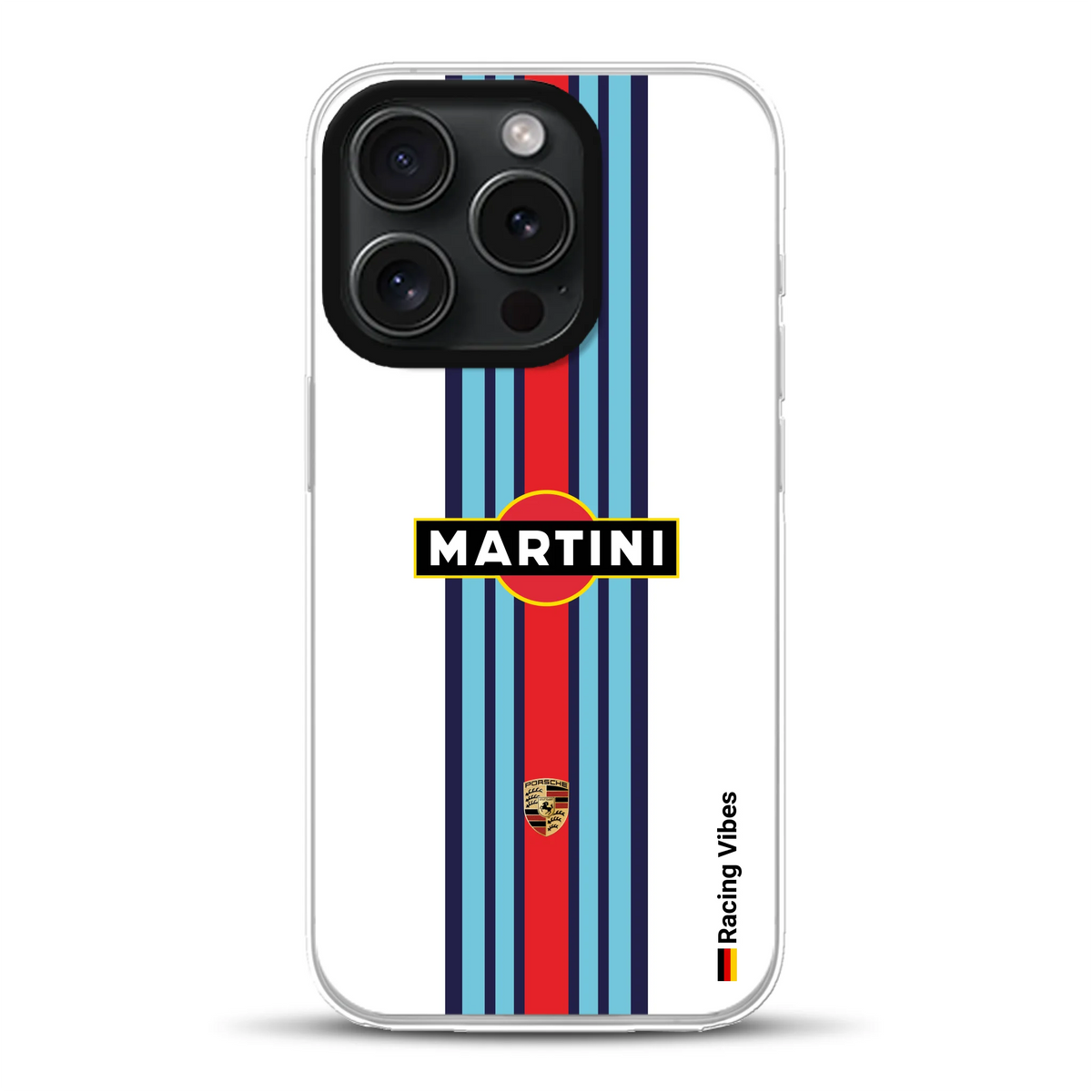 Martini Porsche Livery #1 - Cover ibrida personalizzata con MagSafe