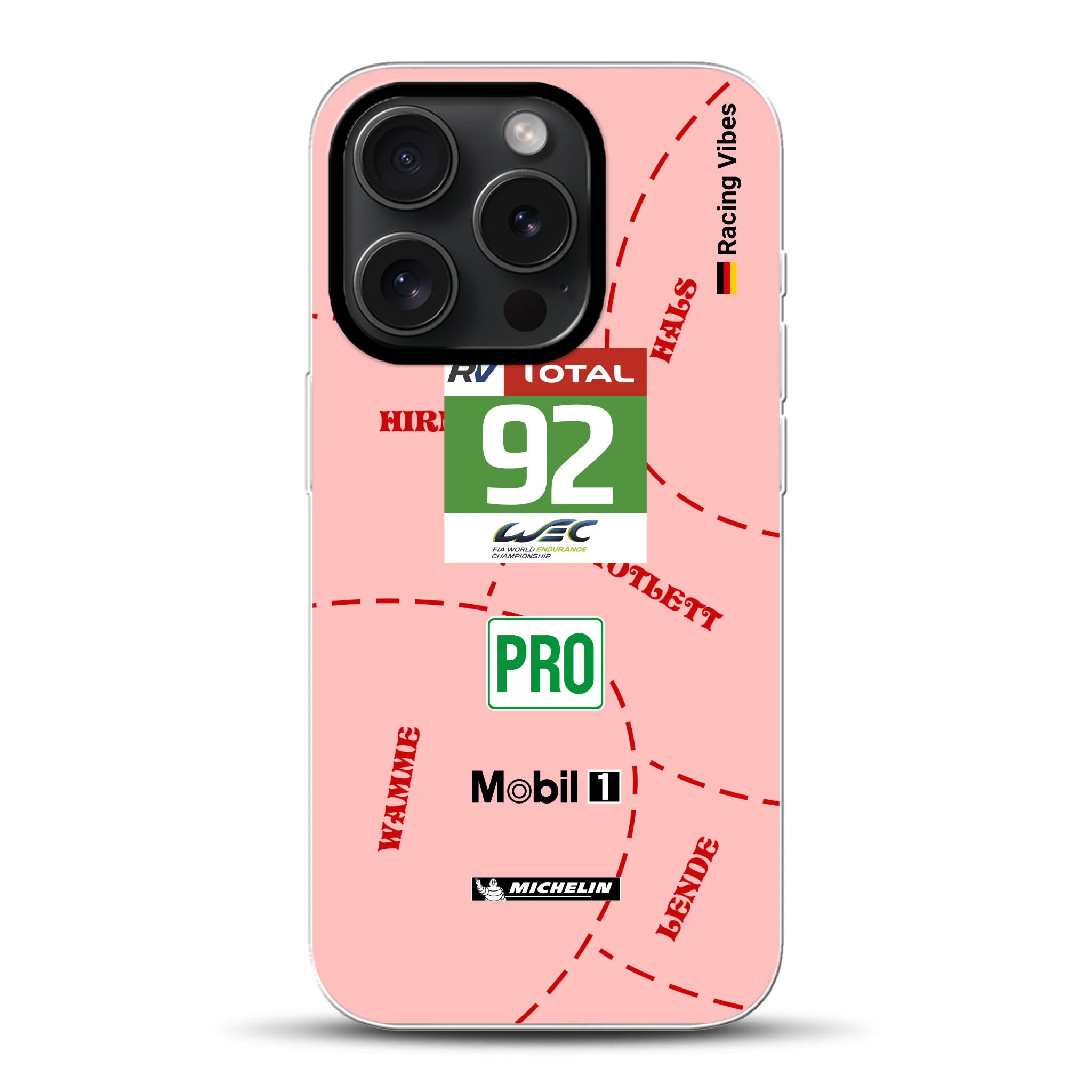 Pink Pig Porsche RSR Livery - Individuelle Hybrid Hülle mit MagSafe