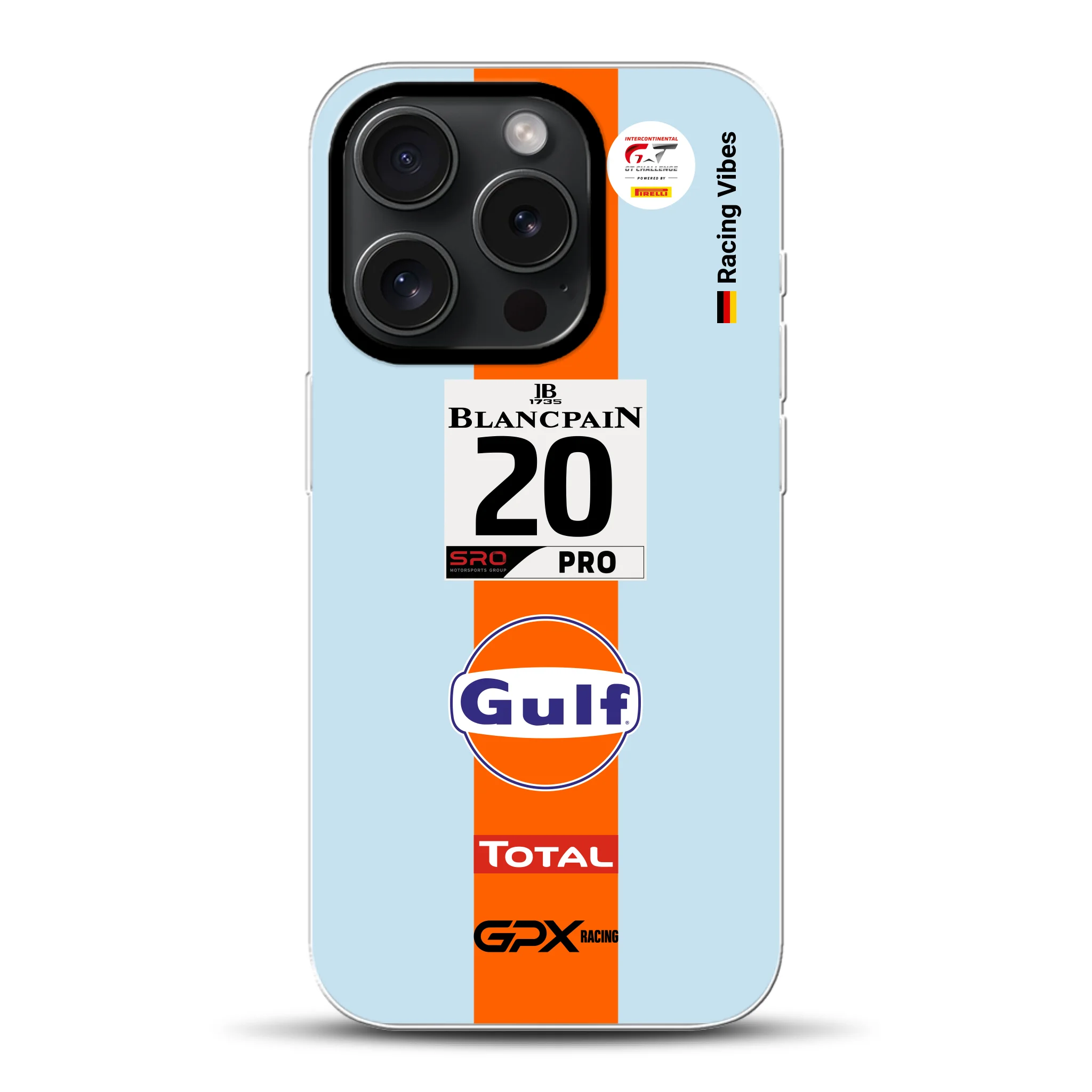 Gulf Porsche GT Livery - Individuelle Hybrid Hülle mit MagSafe