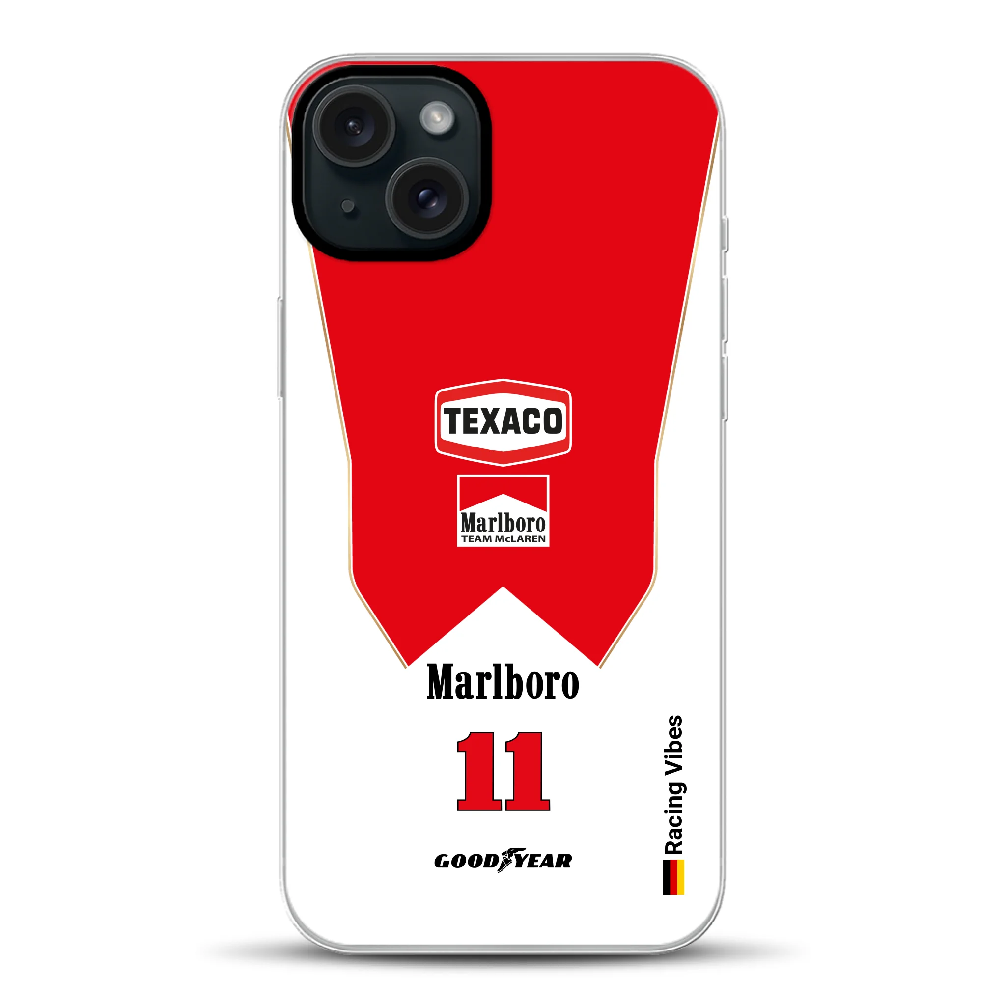 James Hunt McLaren M23 Livery - Individuelle Hybrid Hülle mit MagSafe
