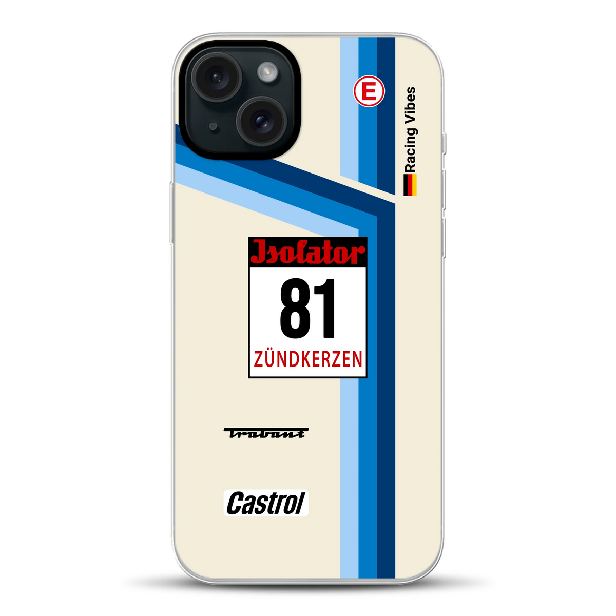 Trabant P800 RS Sachsenring Livery - Cover ibrida personalizzata con MagSafe