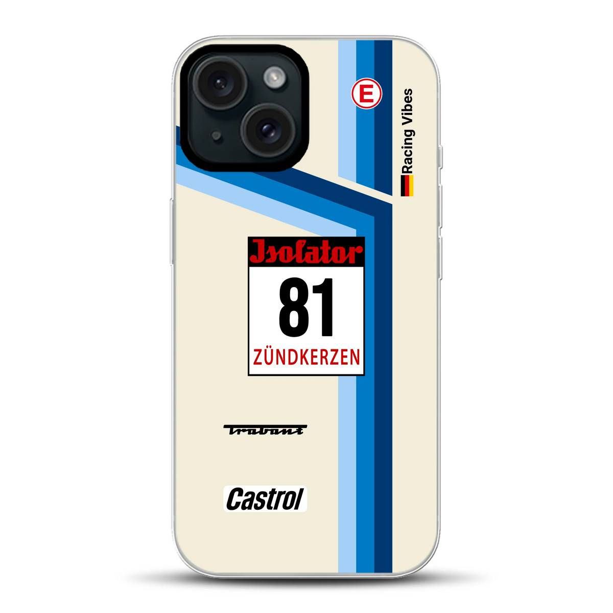 Trabant P800 RS Sachsenring Livery - Cover ibrida personalizzata con MagSafe