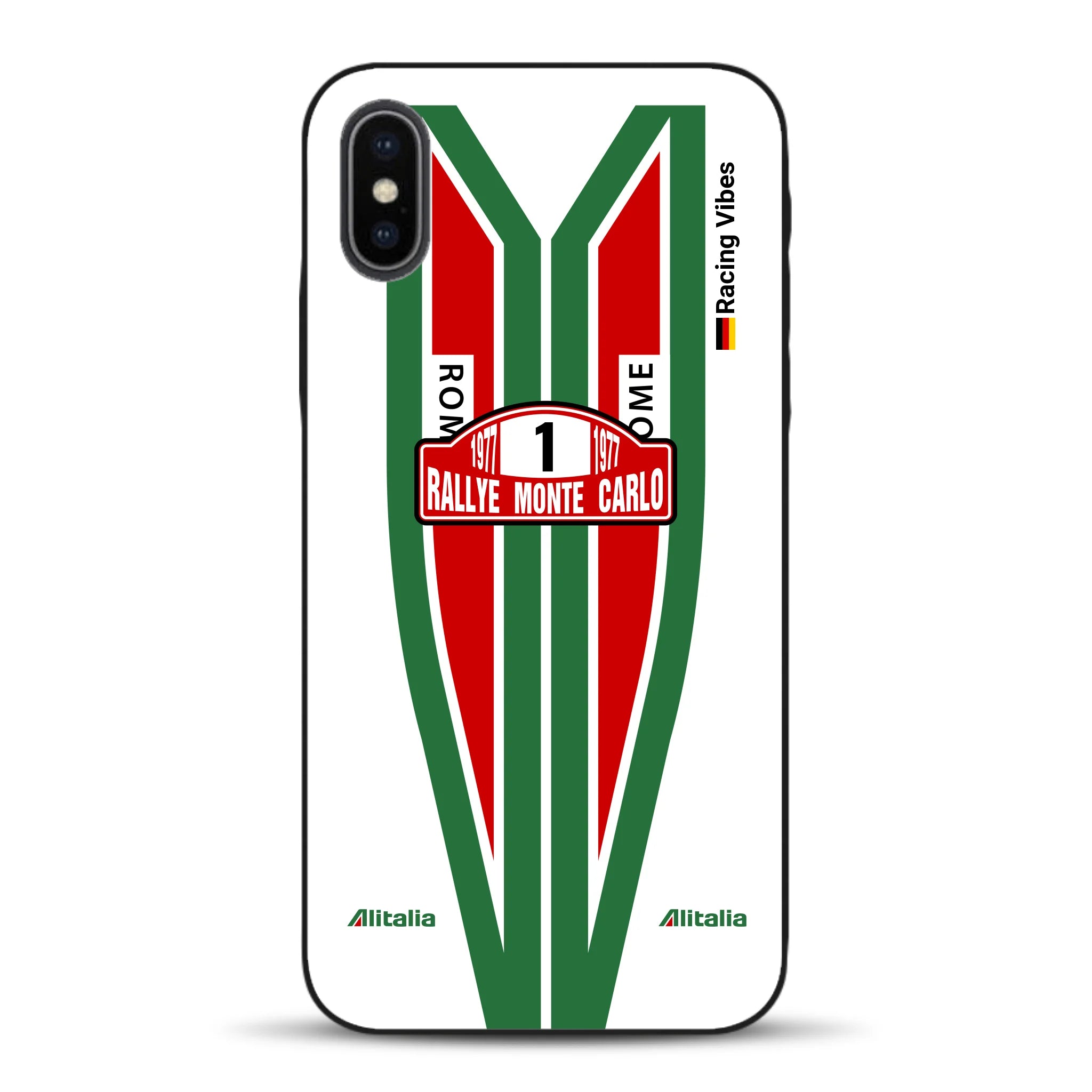 Lancia Stratos Alitalia 1977 Livery - Housse de téléphone portable personnalisée pour iPhone
