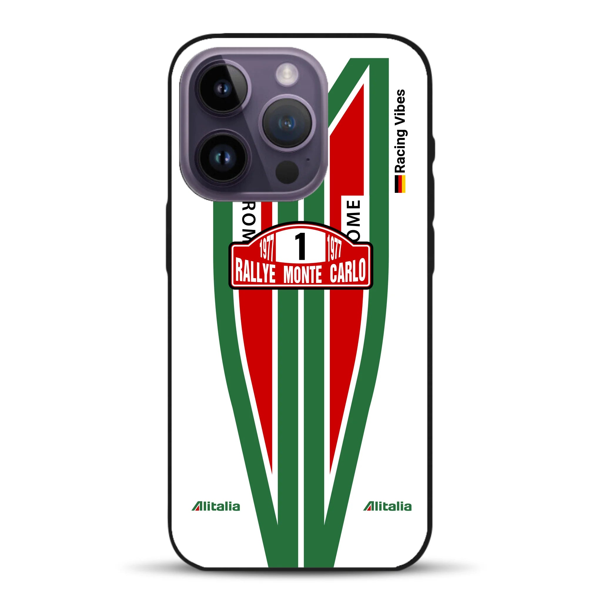 Lancia Stratos Alitalia 1977 Livery - Housse de téléphone portable personnalisée pour iPhone