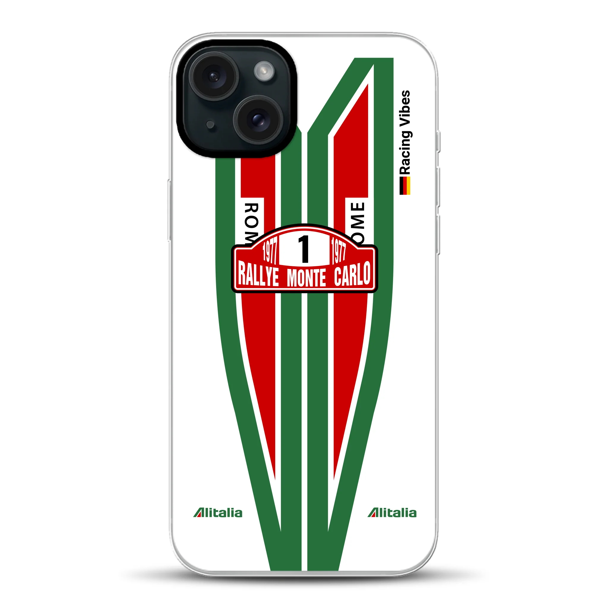 Lancia Stratos Alitalia 1977 Livery - Housse de téléphone portable personnalisée pour iPhone