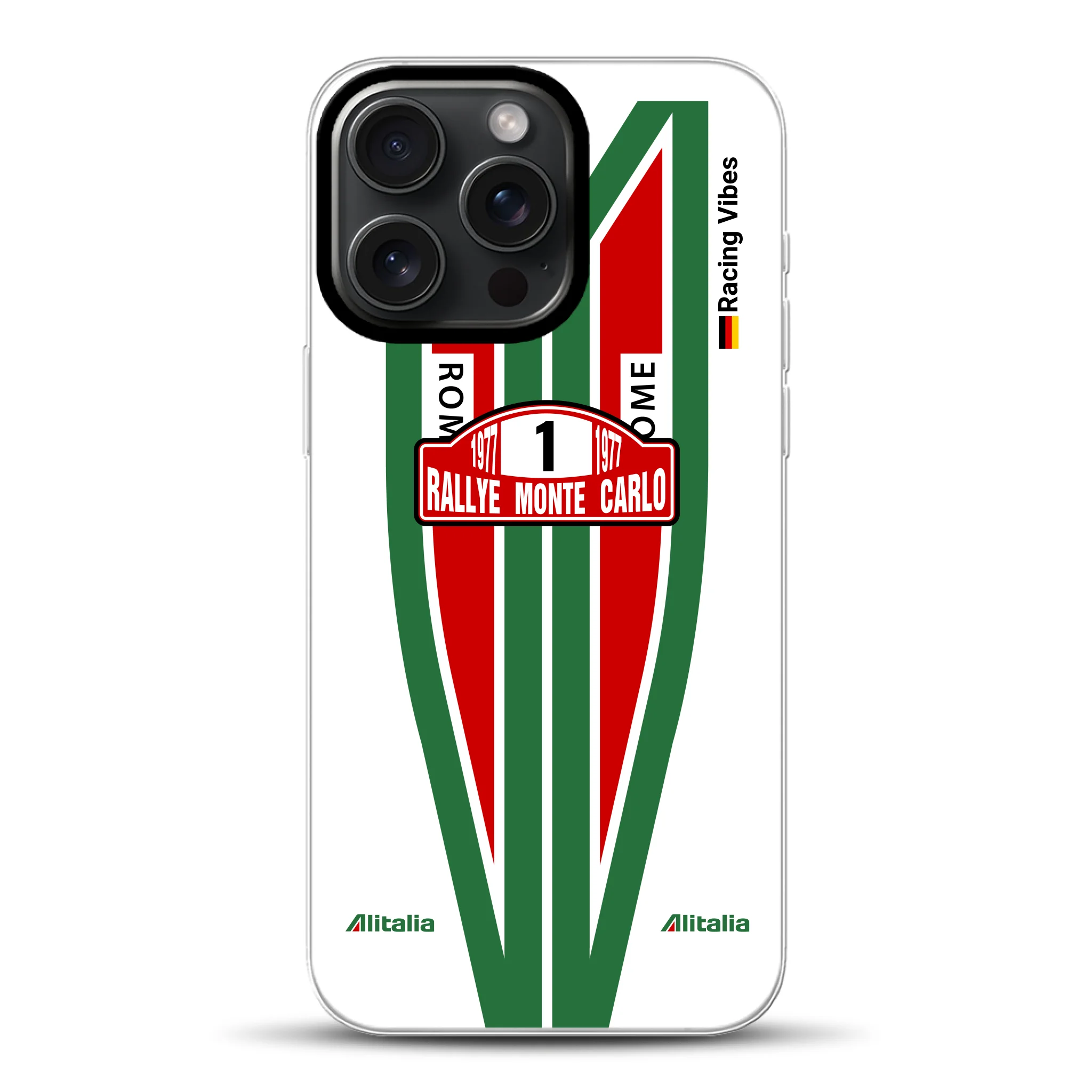 Lancia Stratos Alitalia 1977 Livery - Housse de téléphone portable personnalisée pour iPhone