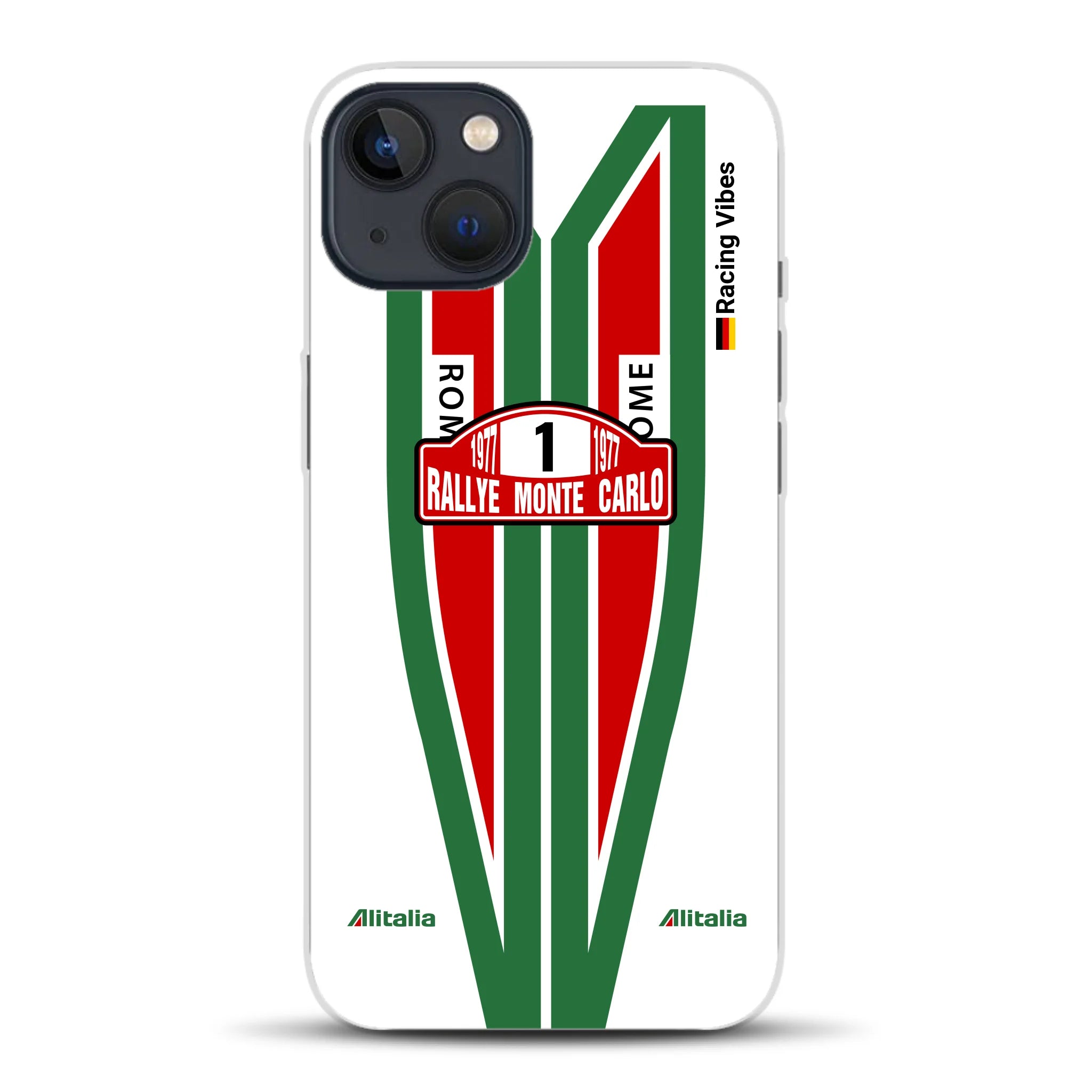 Lancia Stratos Alitalia 1977 Livery - Housse de téléphone portable personnalisée pour iPhone