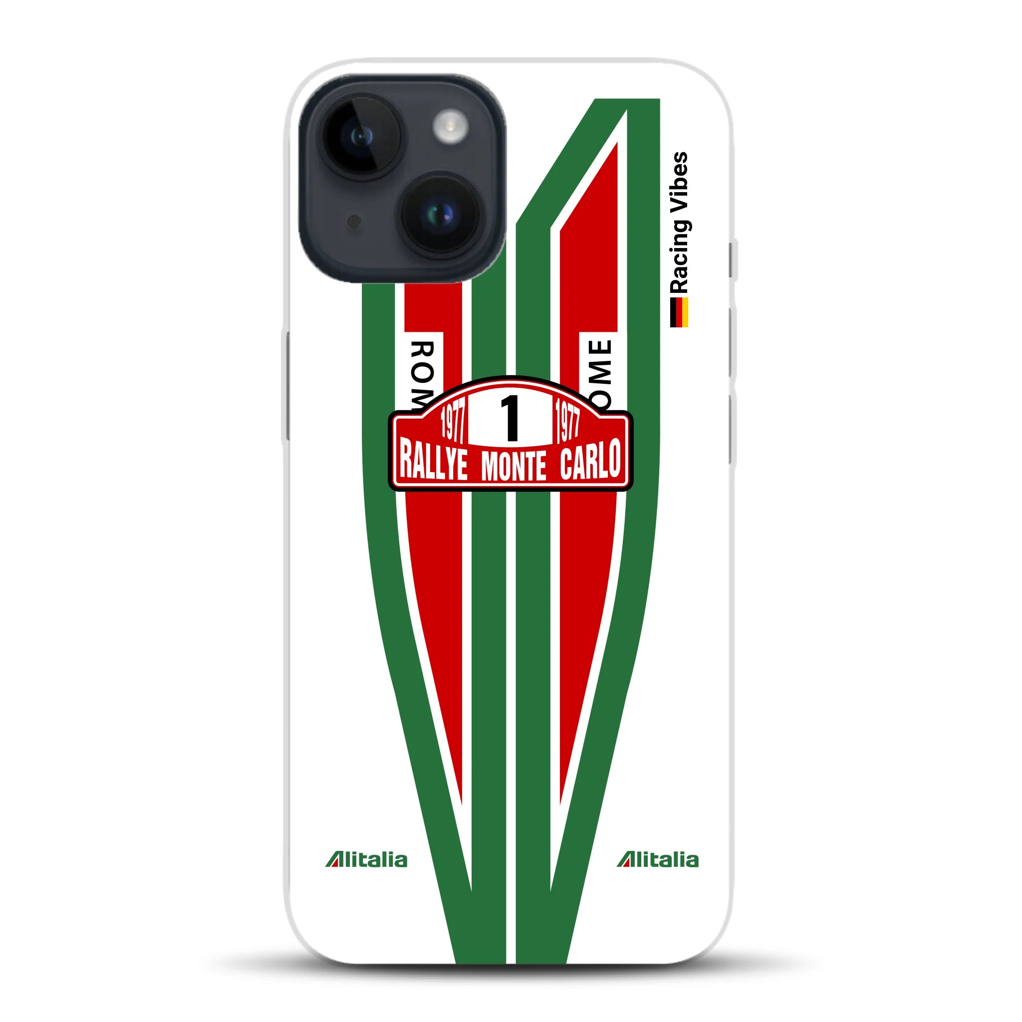 Lancia Stratos Alitalia 1977 Livery - Housse de téléphone portable personnalisée pour iPhone